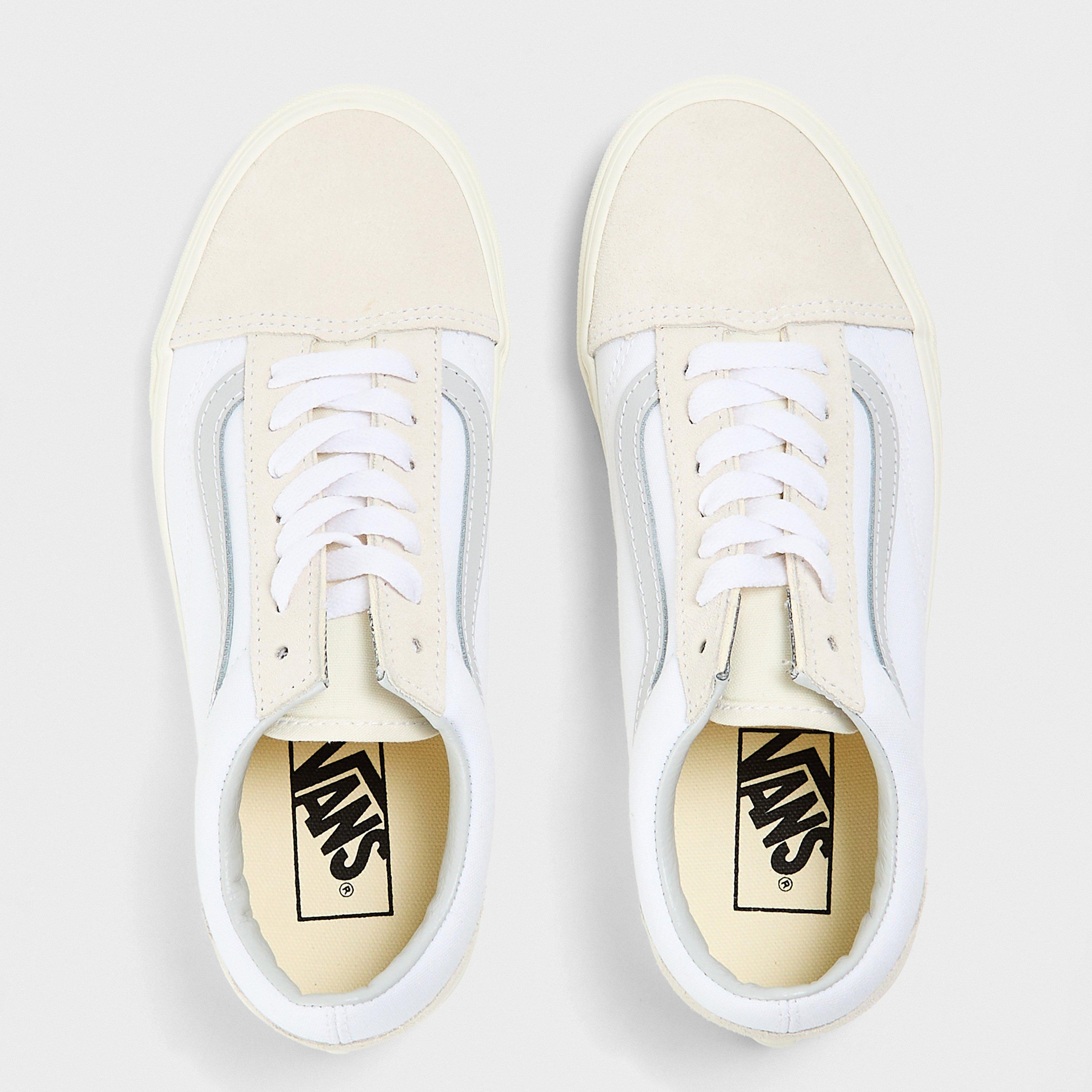 Mallow/White - Vans - Adults Old Skool Tone Marshmallow/White Canvas Low Trainers - 4