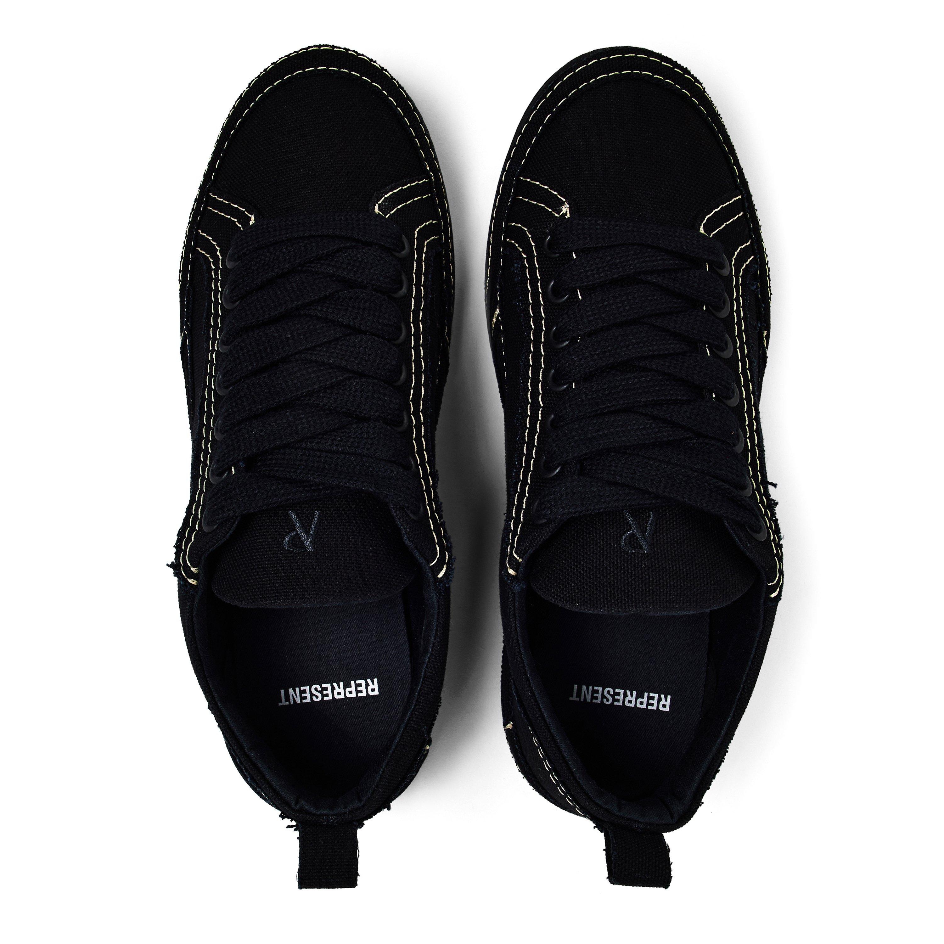 Black - Represent - Men's Canvas Trainers - 4