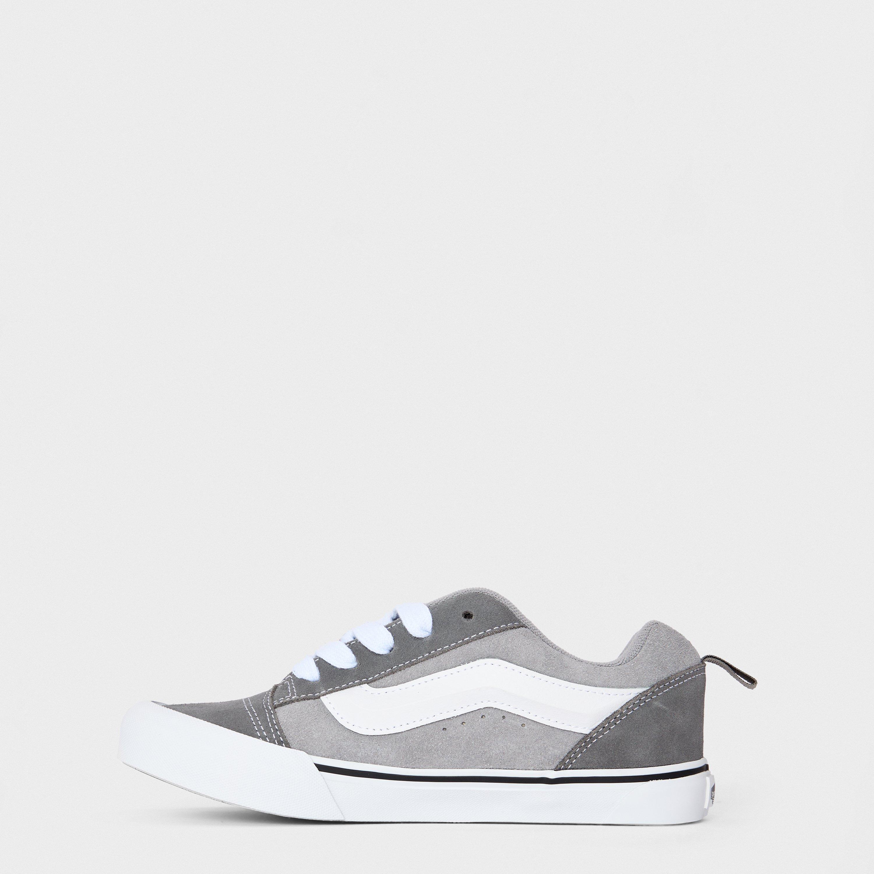 Grey/White - Vans - Knu Skool Black/White Canvas Trainers - 2