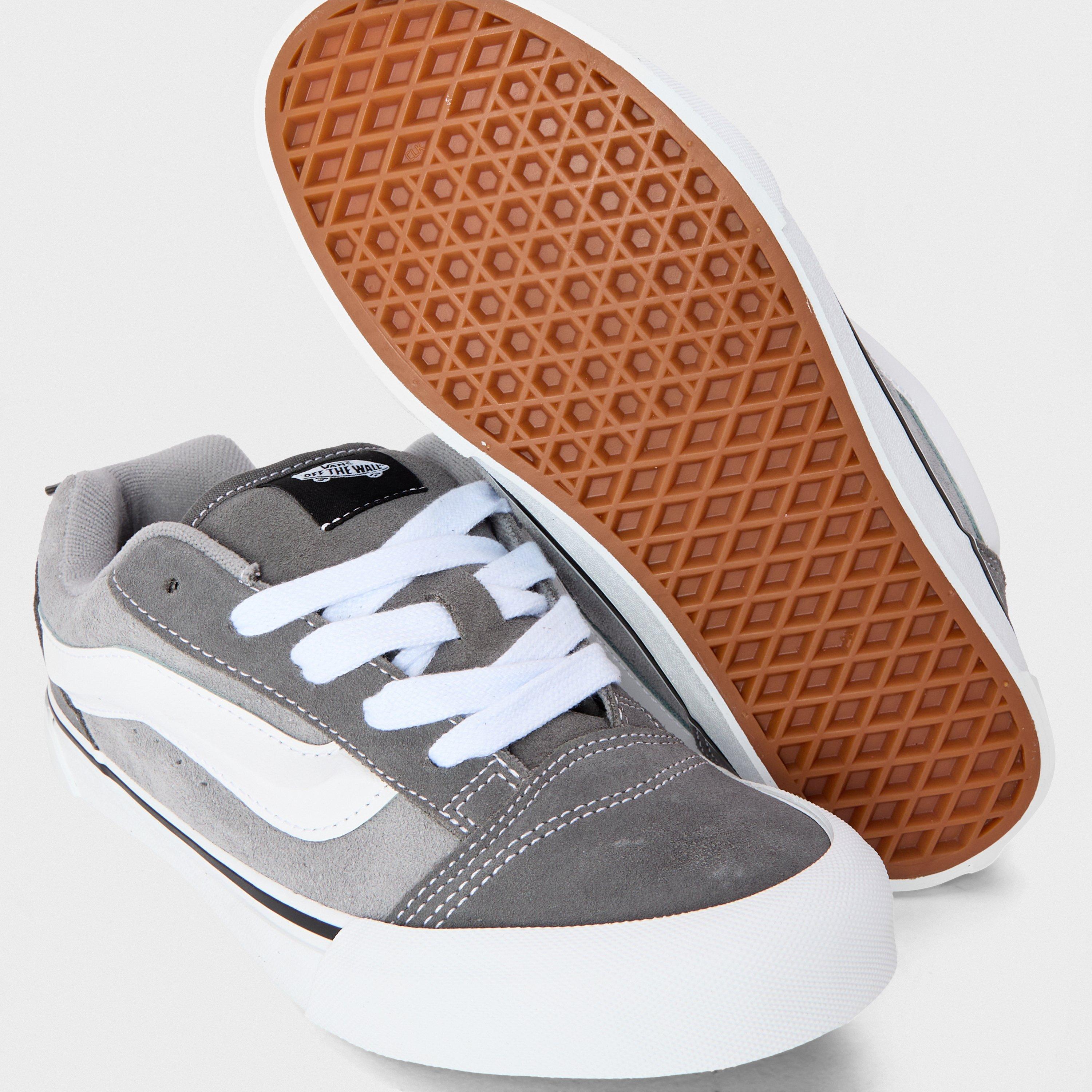 Grey/White - Vans - Knu Skool Black/White Canvas Trainers - 3