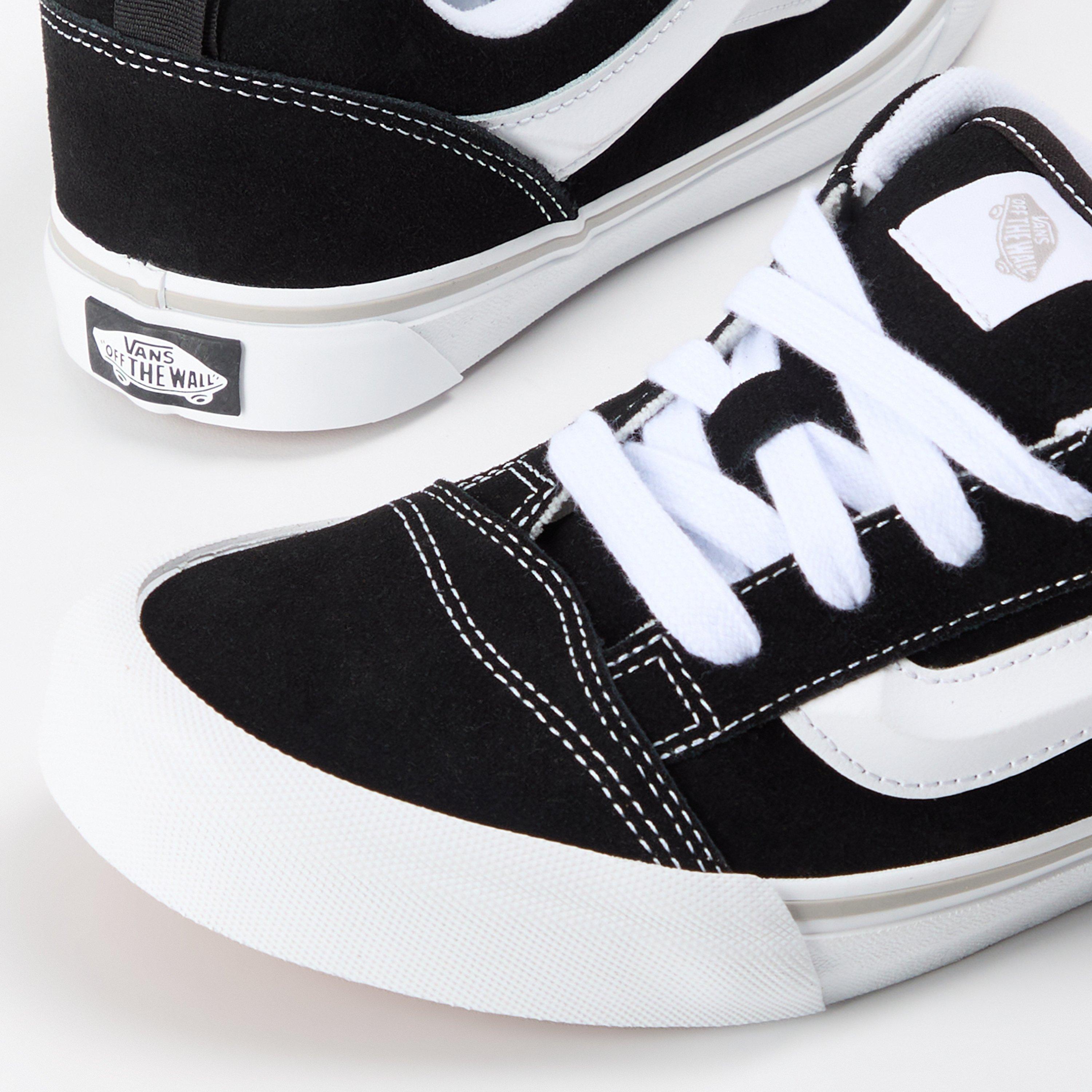 Black/White - Vans - Men's Knu Skool Black/White Canvas Trainers - 3