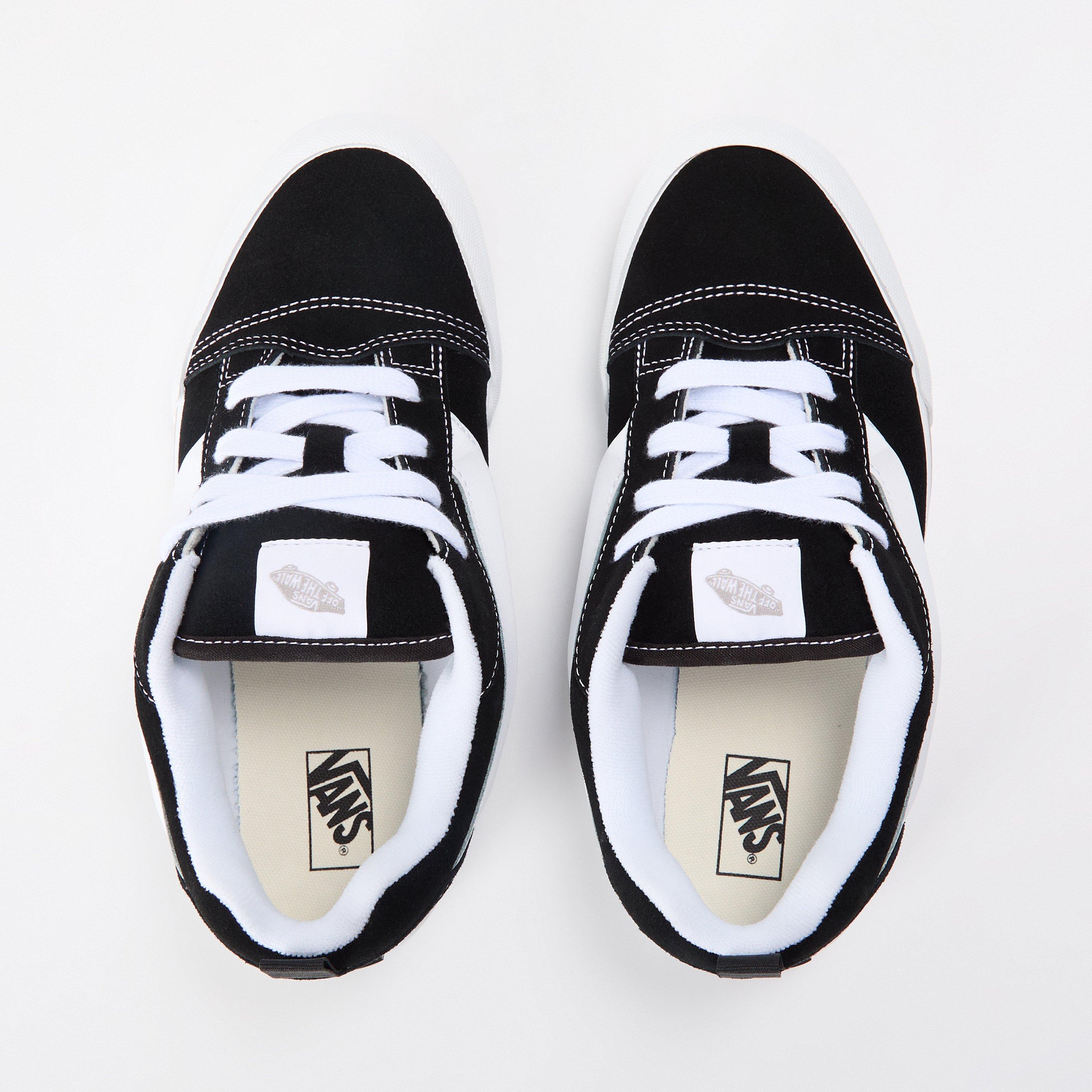 Black/White - Vans - Men's Knu Skool Black/White Canvas Trainers - 4