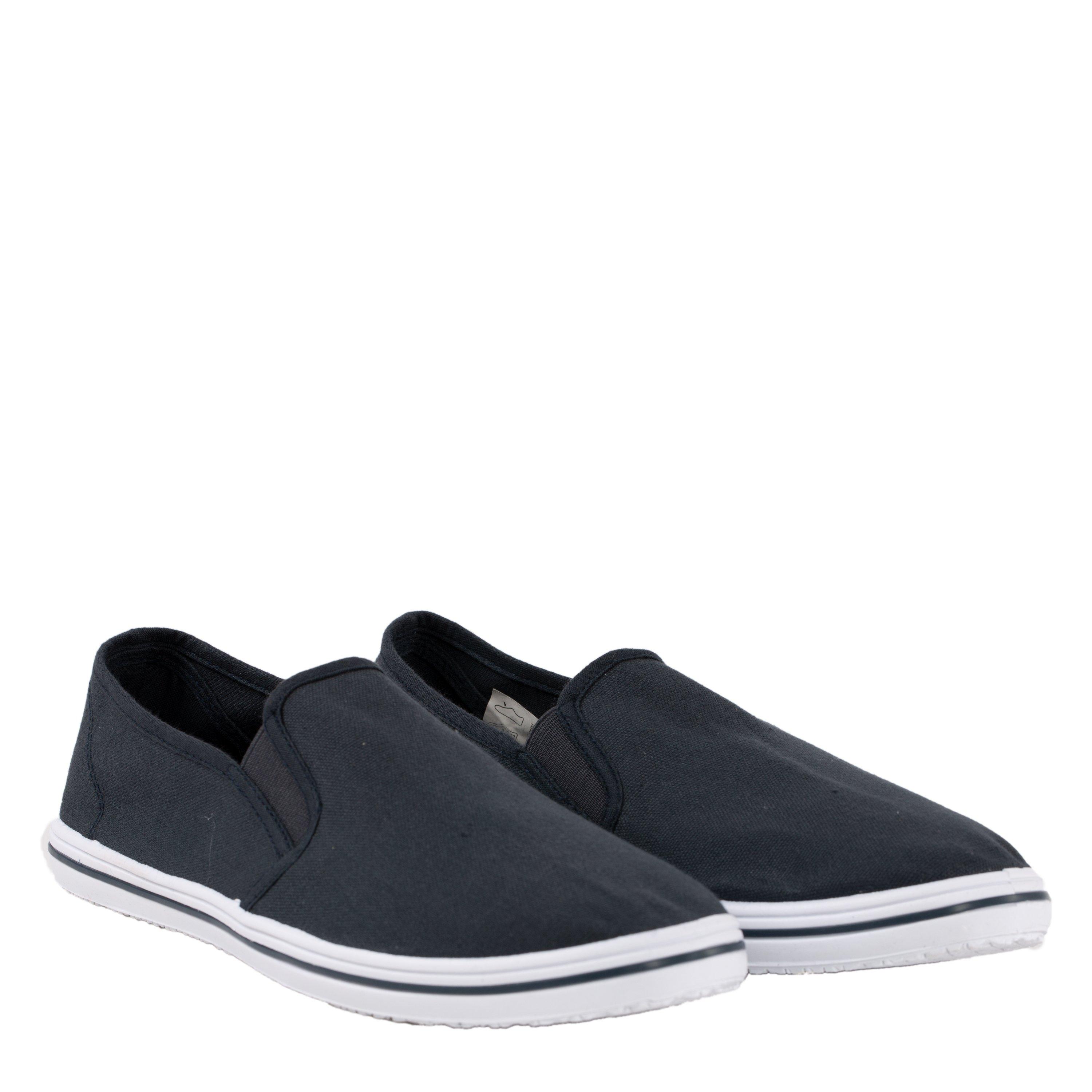 Navy - Slazenger - Mens Slip On Canvas Shoes - 3
