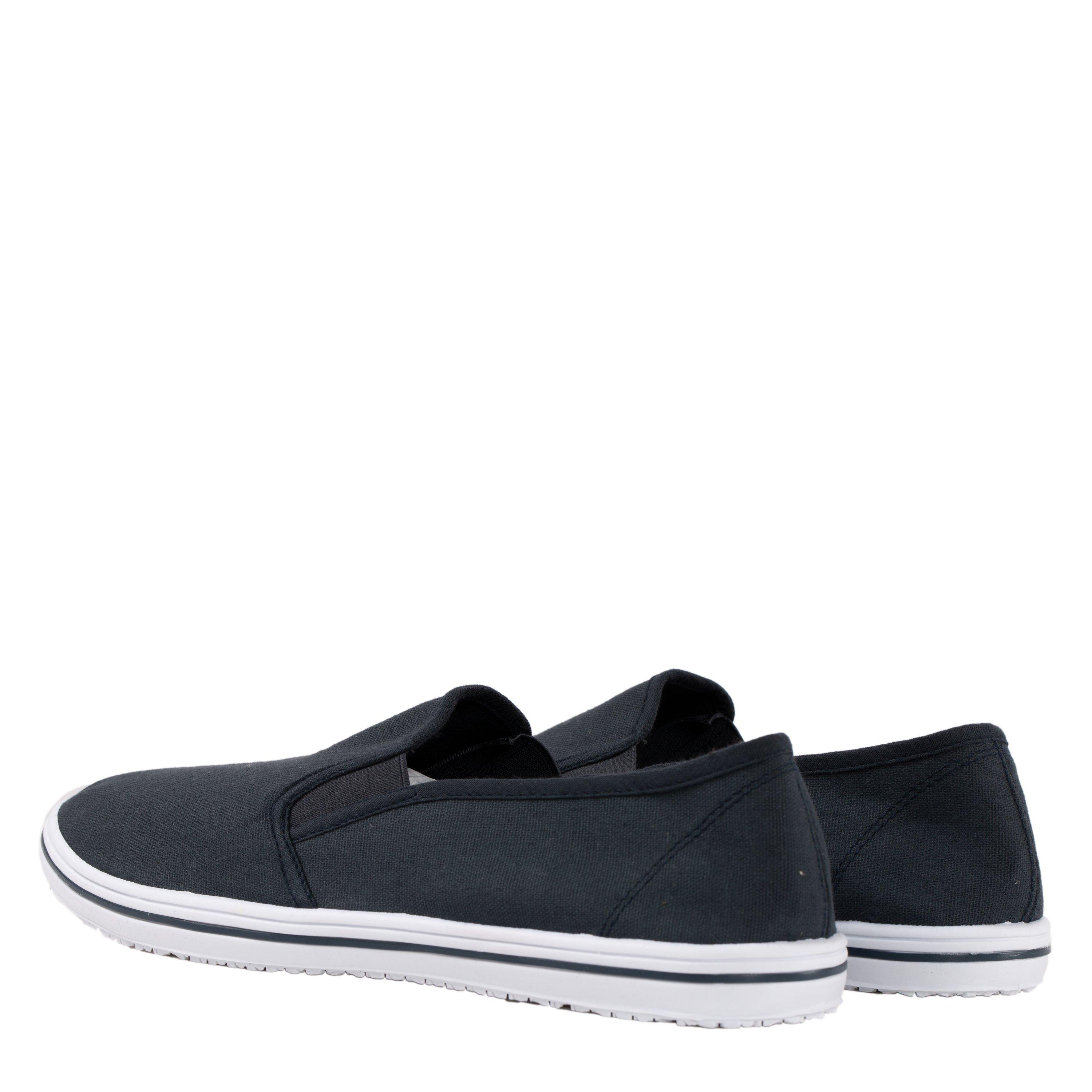 Navy - Slazenger - Mens Slip On Canvas Shoes - 4