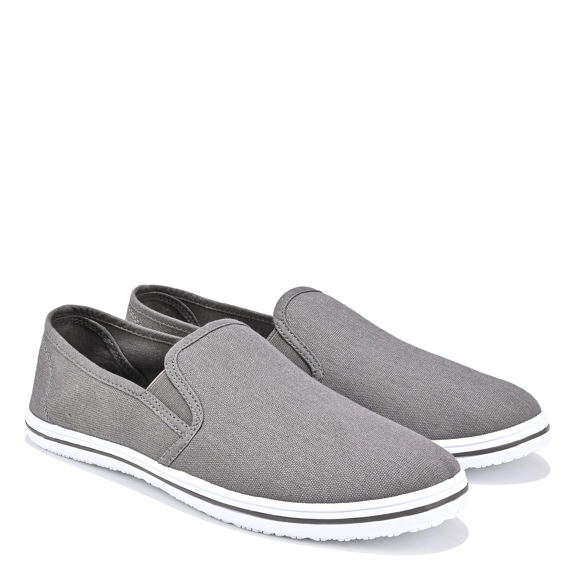 Charcoal - Slazenger - Mens Slip On Canvas Shoes - 2