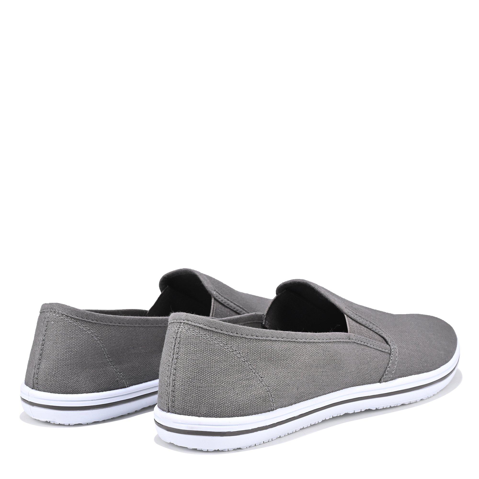 Charcoal - Slazenger - Mens Slip On Canvas Shoes - 3