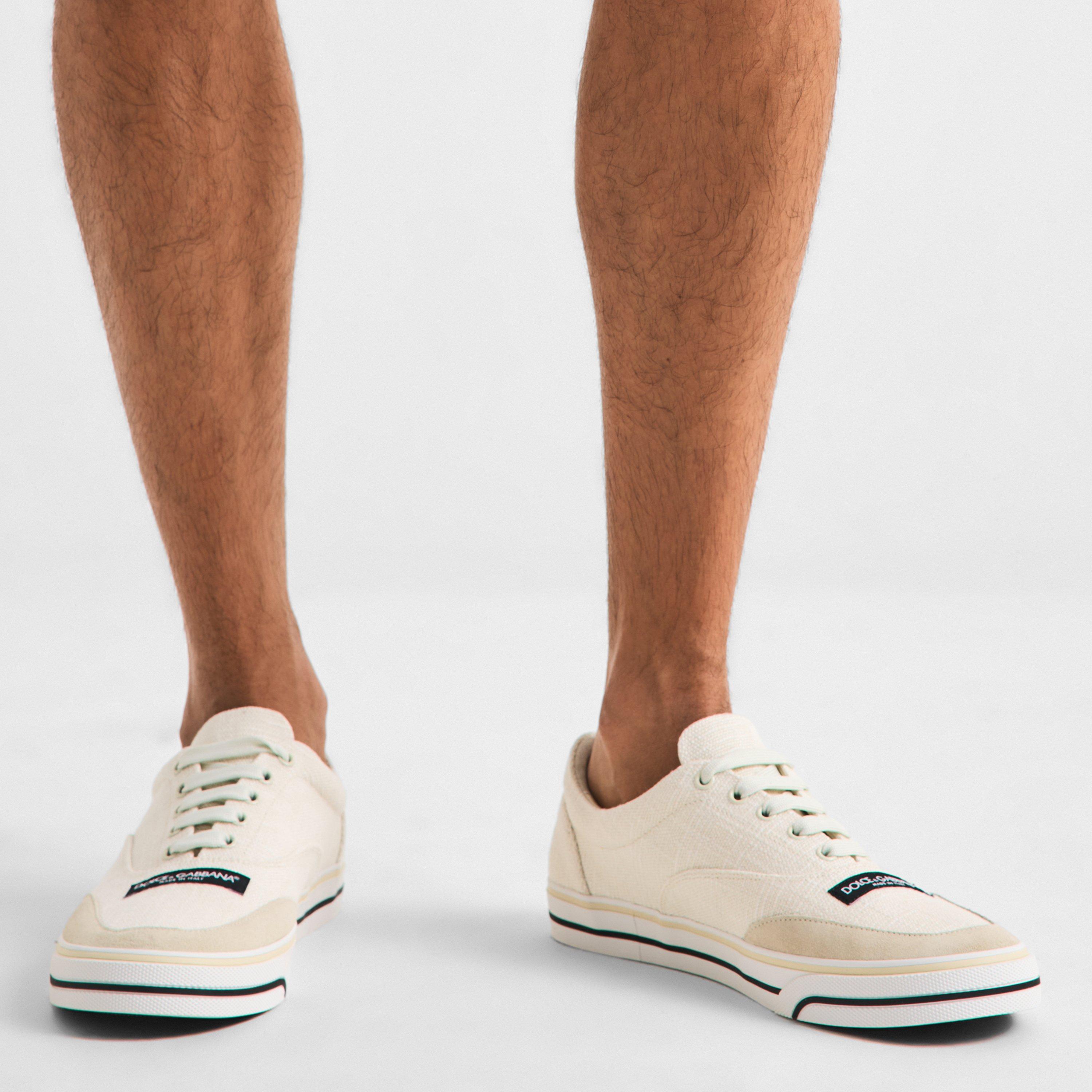 White/Beige - Dolce and Gabbana - Men's Canvas Trainers - 3
