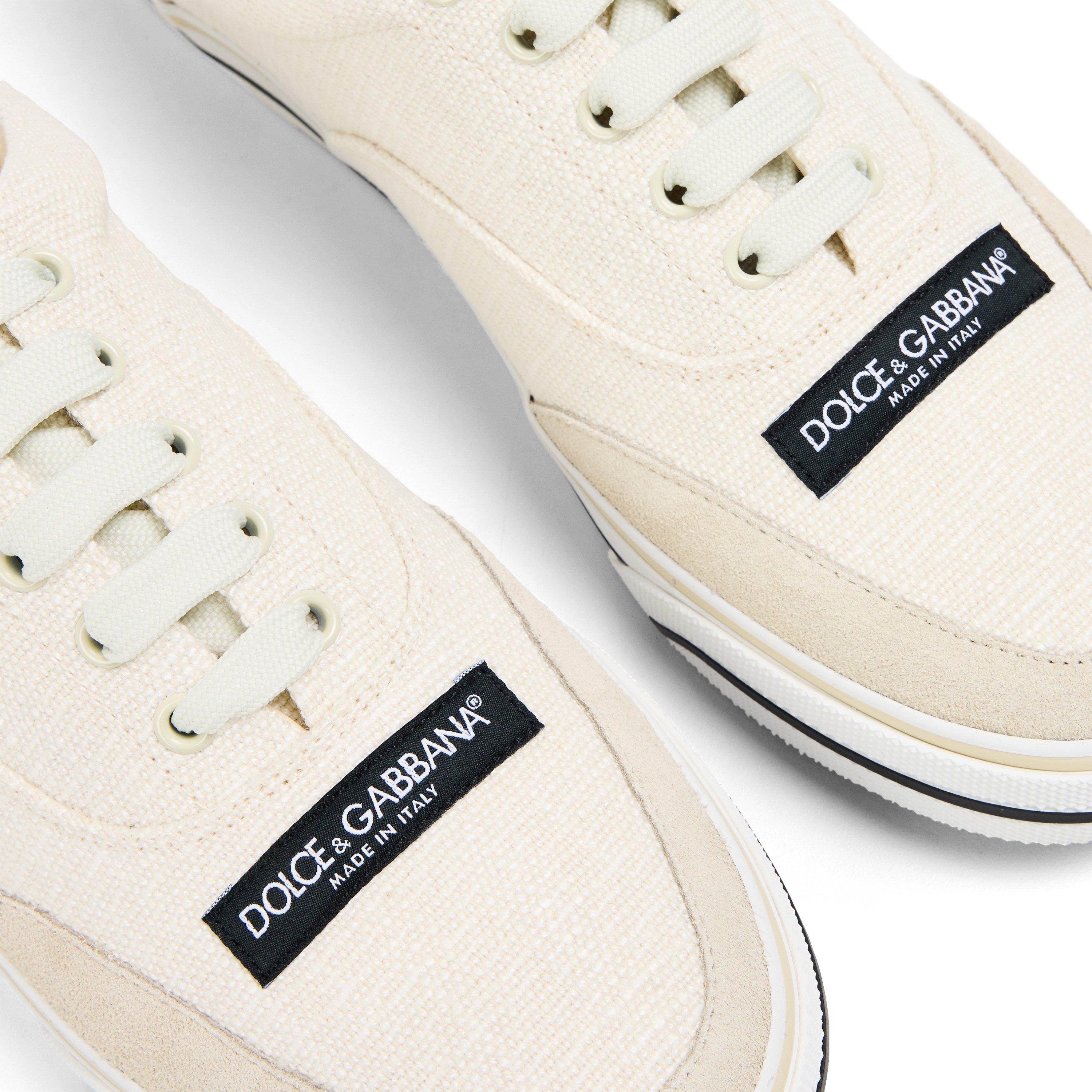White/Beige - Dolce and Gabbana - Men's Canvas Trainers - 3