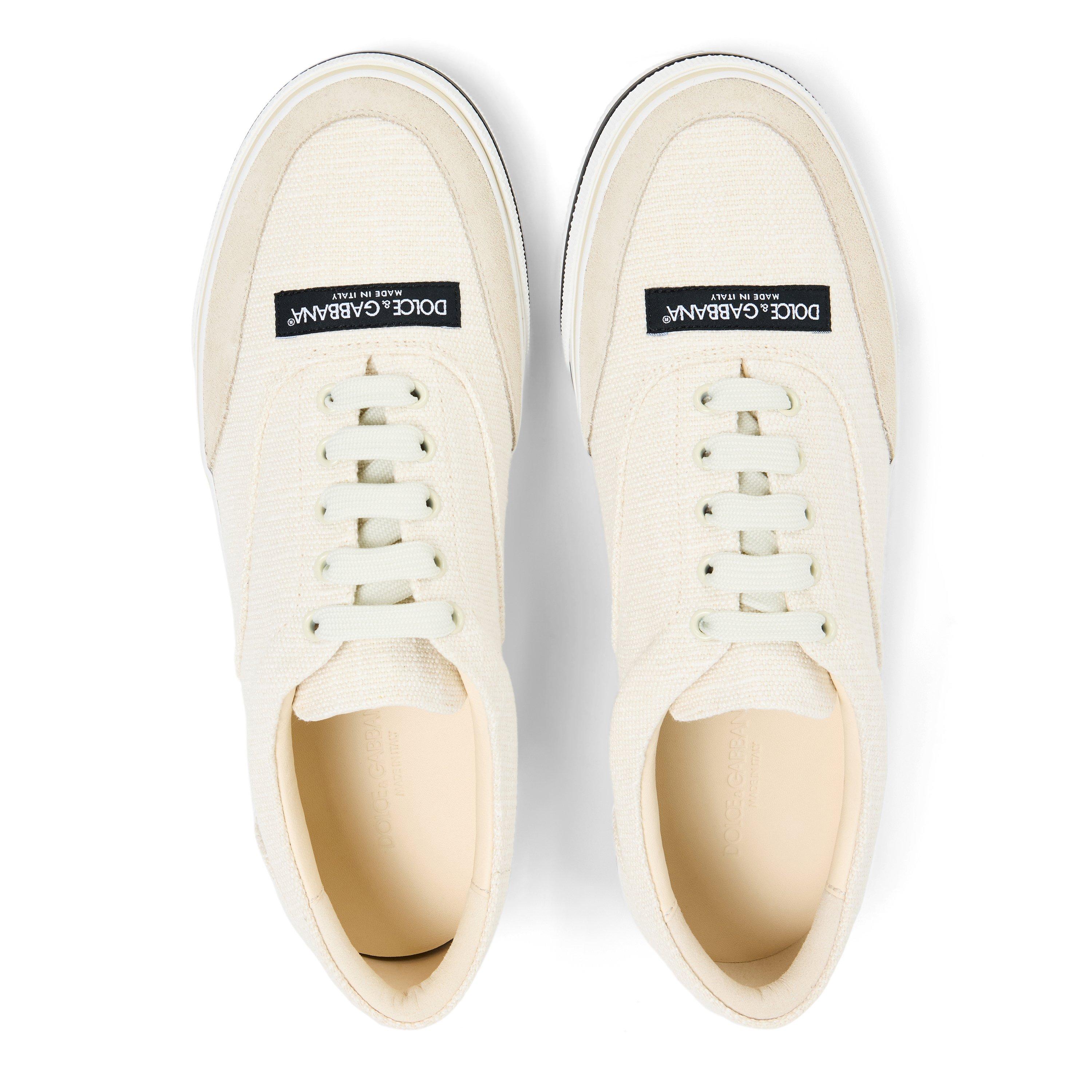 White/Beige - Dolce and Gabbana - Men's Canvas Trainers - 4