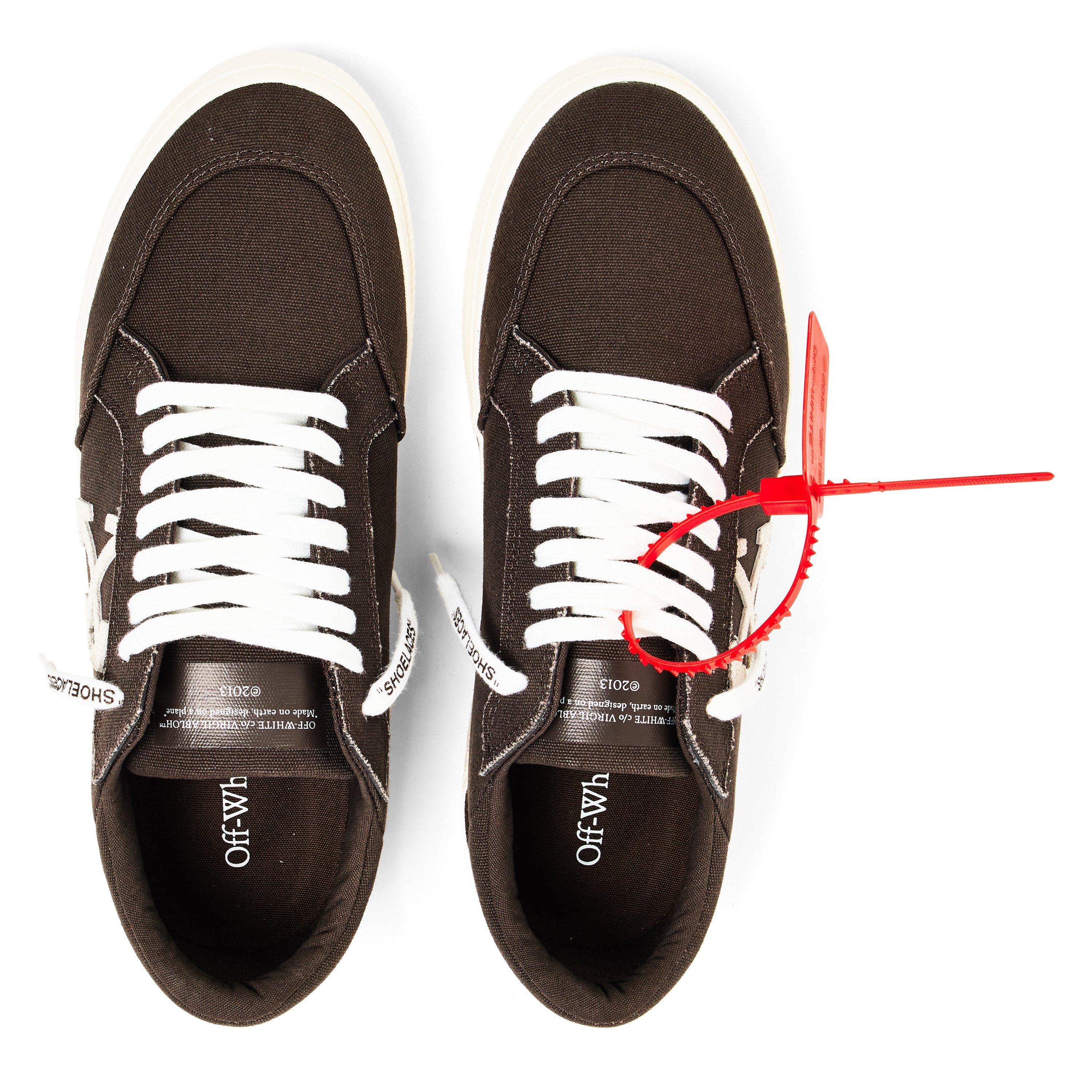 Brown/White - Off White - Men's Canvas Trainers - 4