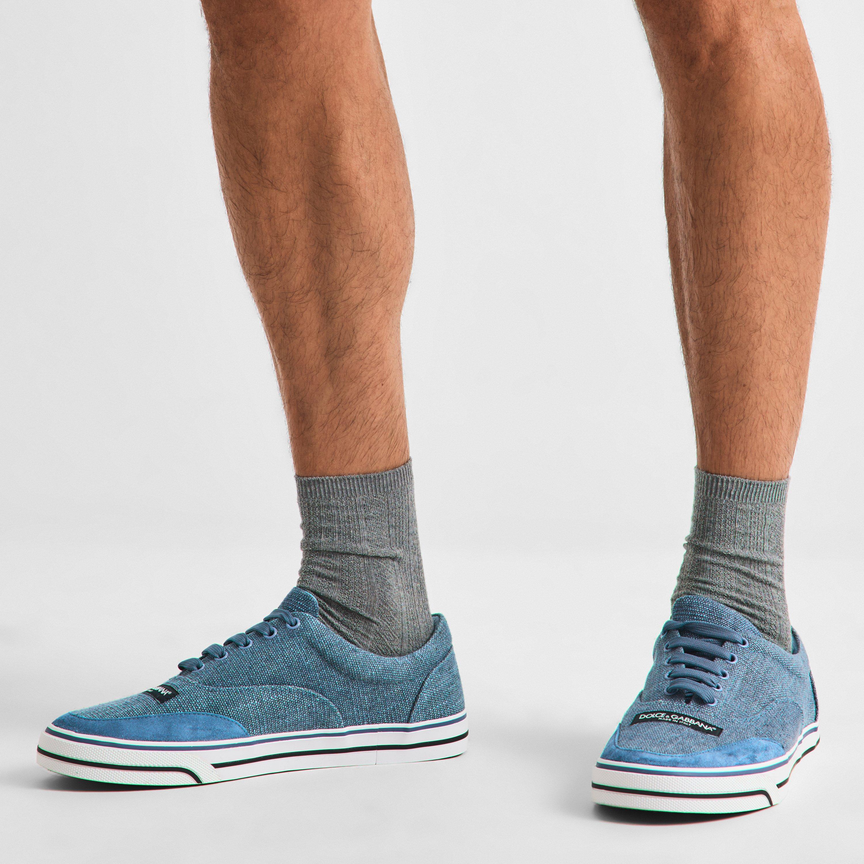 Blue - Dolce and Gabbana - Men's Canvas Trainers - 3
