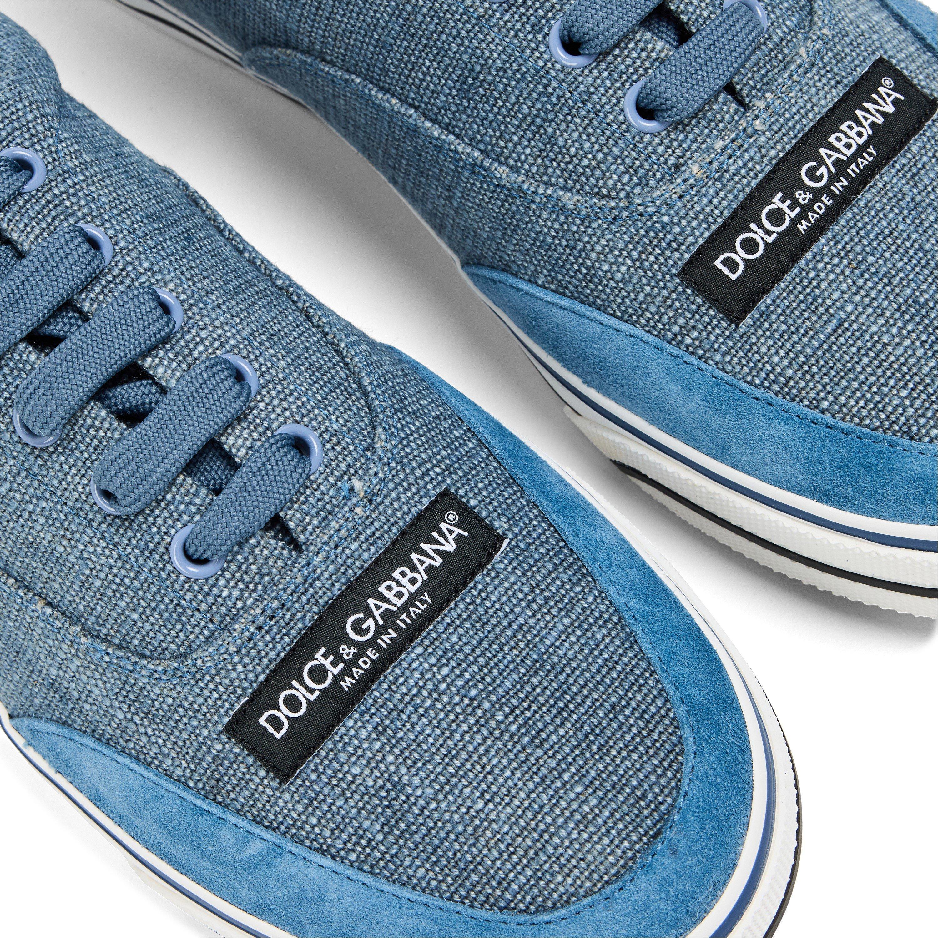 Blue - Dolce and Gabbana - Men's Canvas Trainers - 3