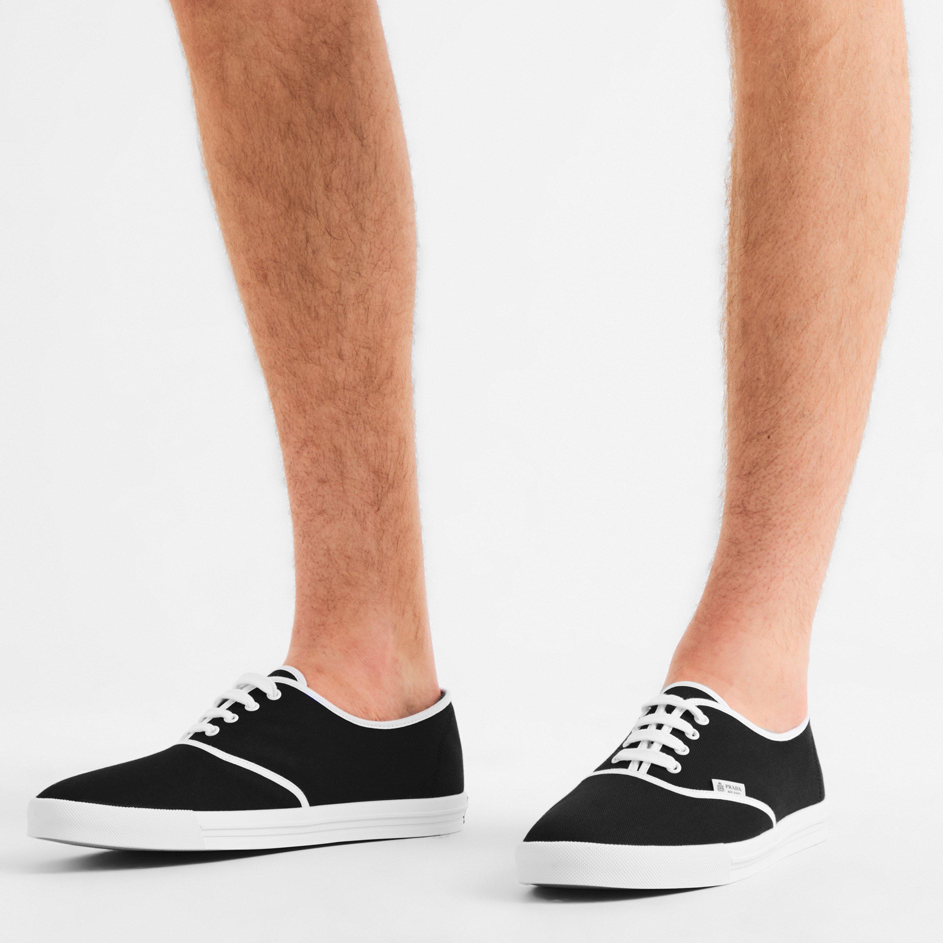 Black/White - Prada - Men's Canvas Trainers - 3
