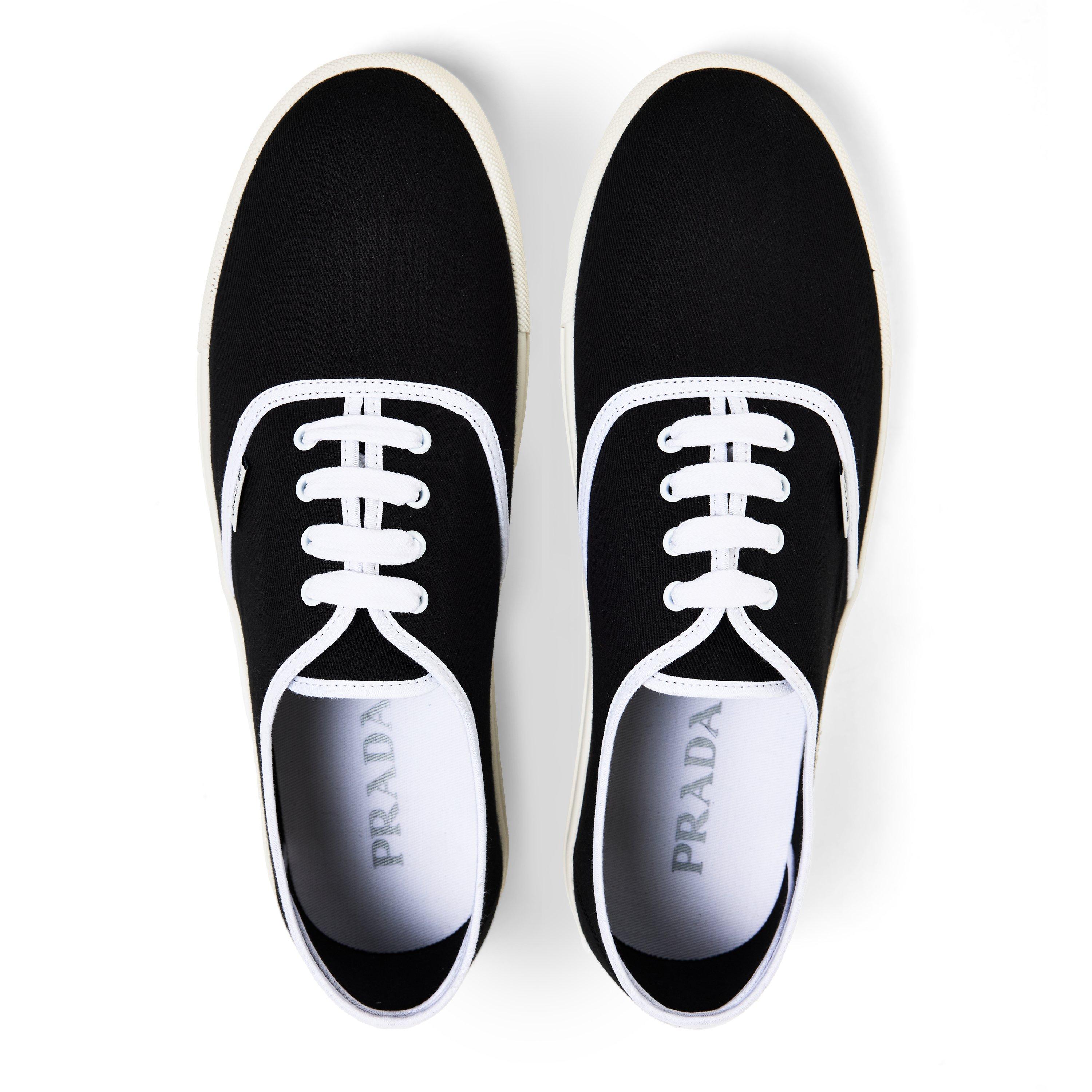 Black/White - Prada - Men's Canvas Trainers - 3