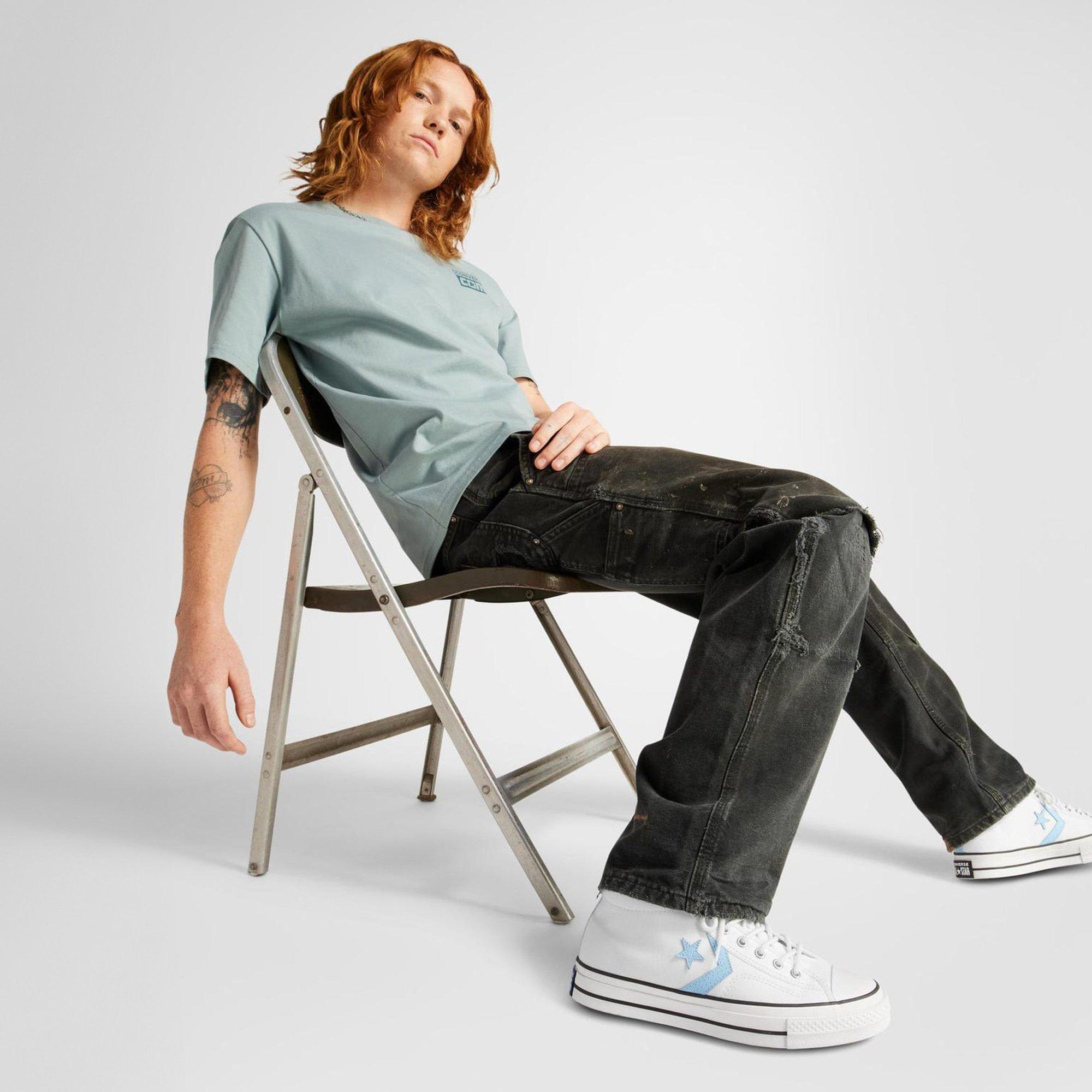 Wht/TruSkye/Blk - Converse - Star Player 76 Mid Top Shoes - 8