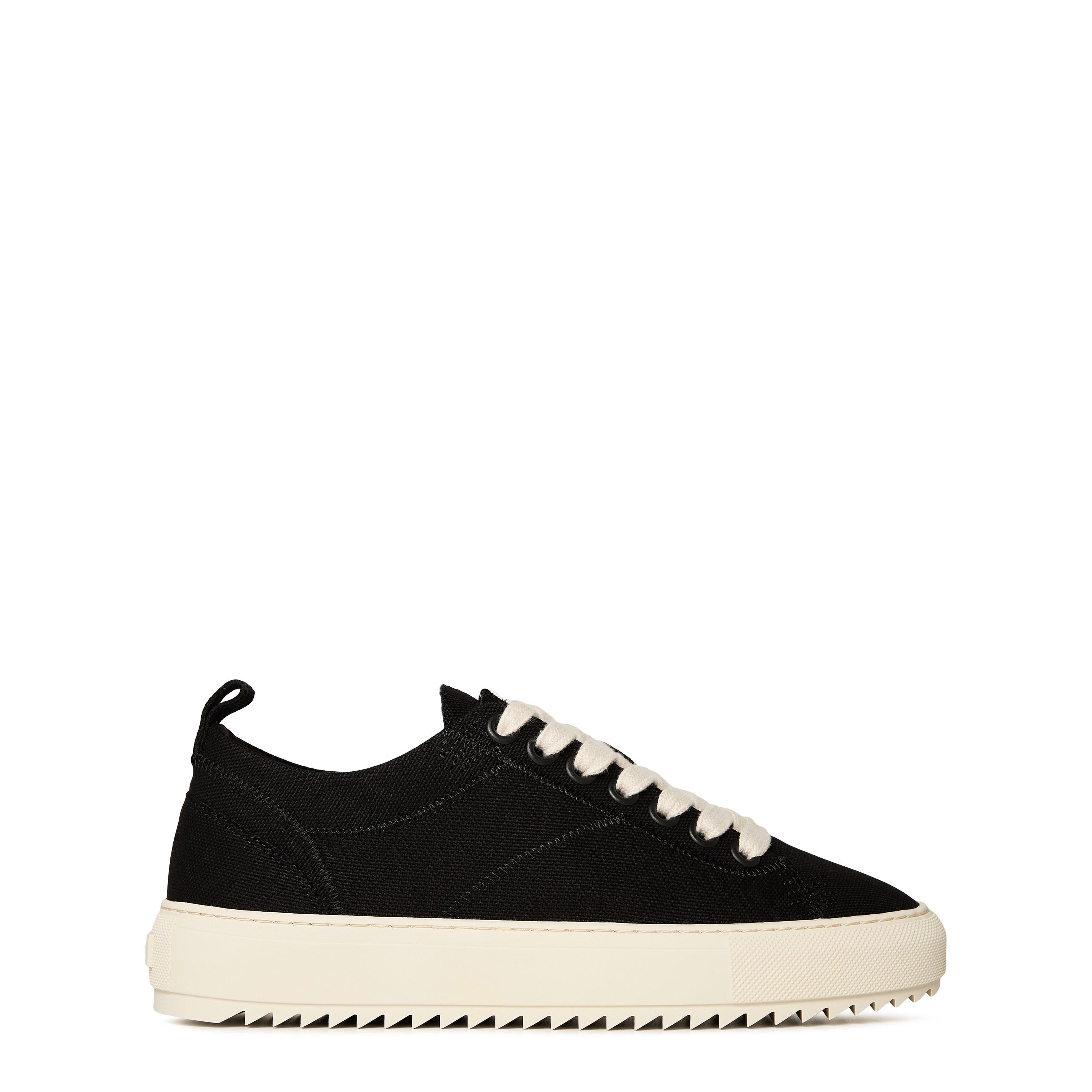 Black/White - Represent - Men's New Alpha Low Lightweight Black Canvas Trainers - 1