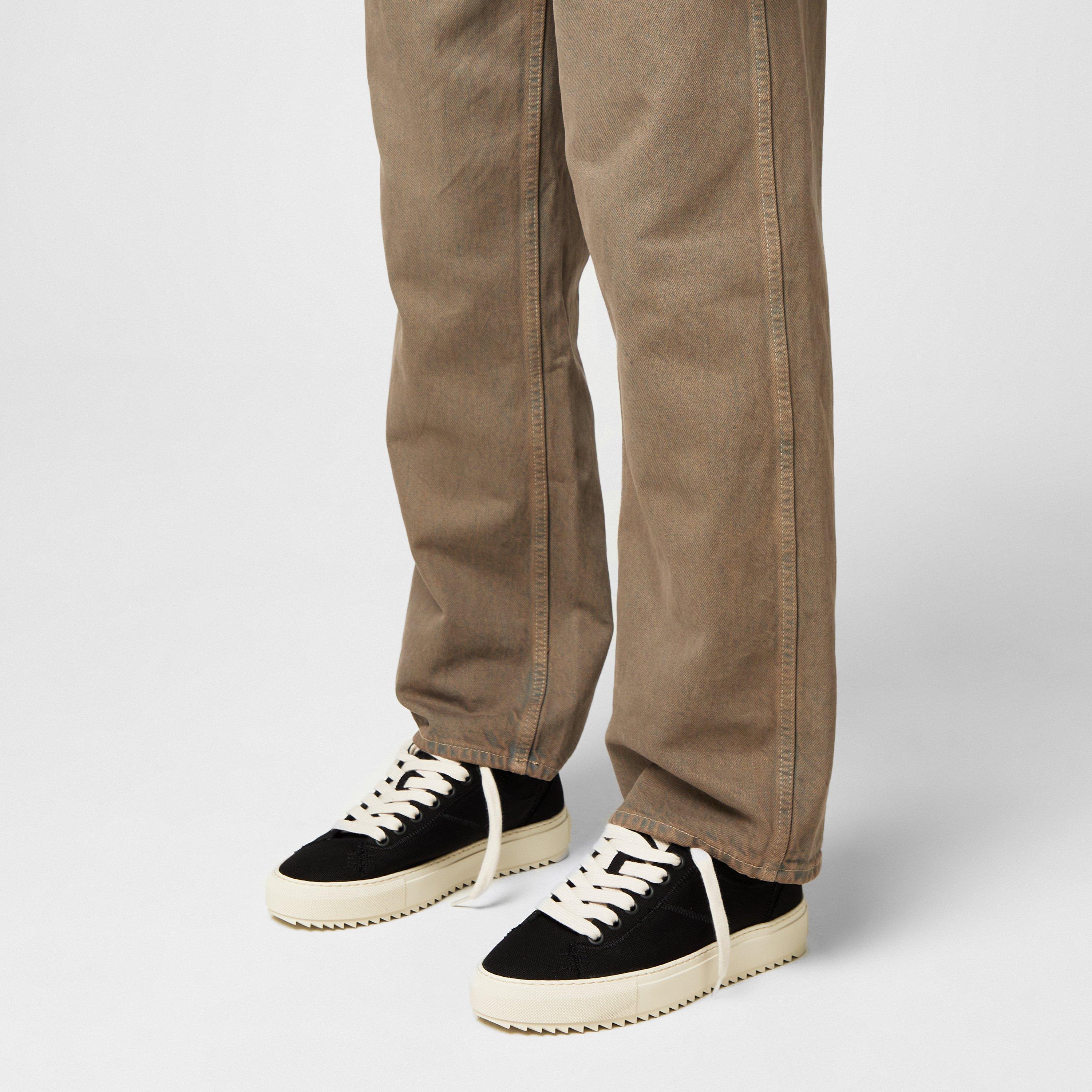 Black/White - Represent - Men's New Alpha Low Lightweight Black Canvas Trainers - 2