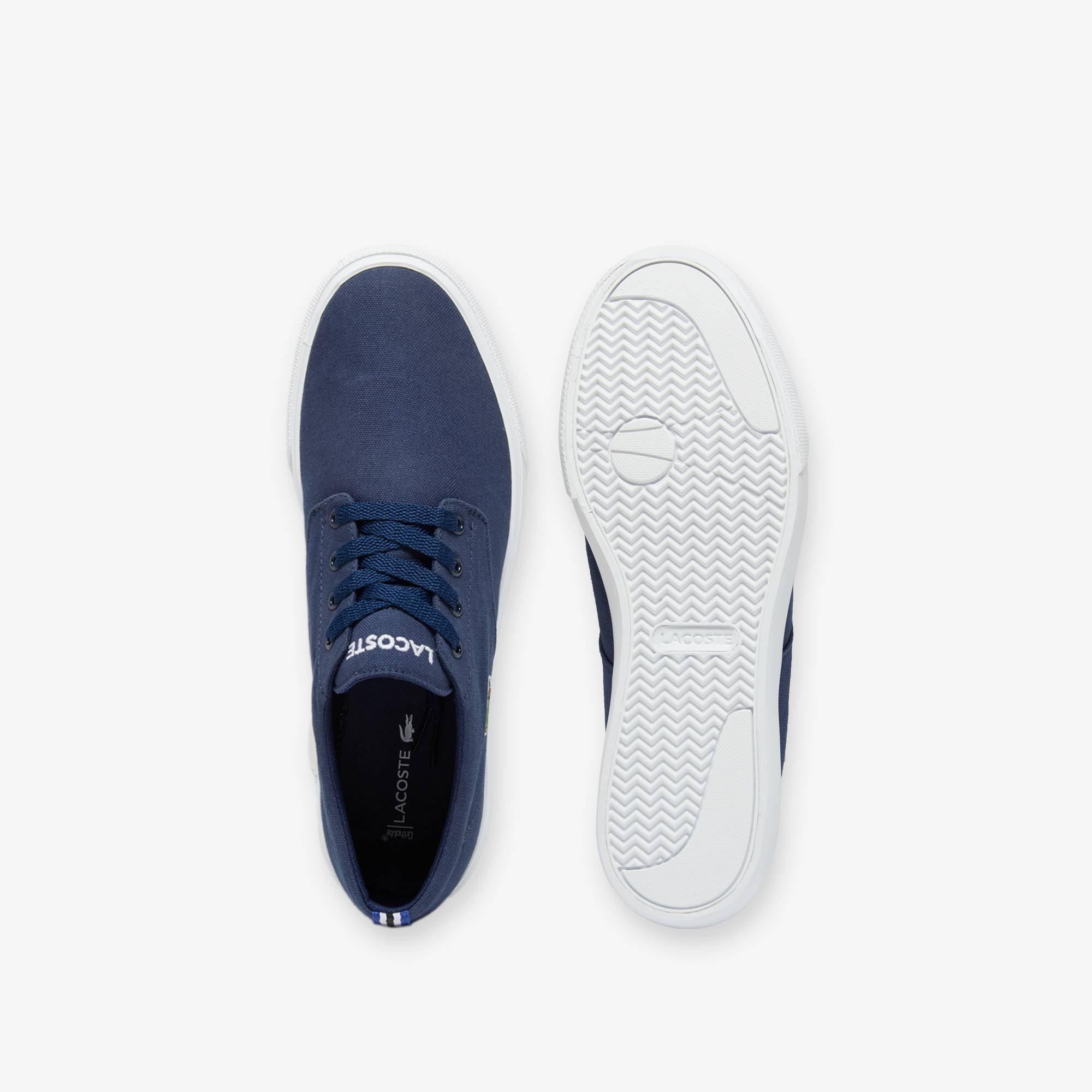 Navy 092 - Lacoste - Men's Canvas Low-Top Trainers - 6