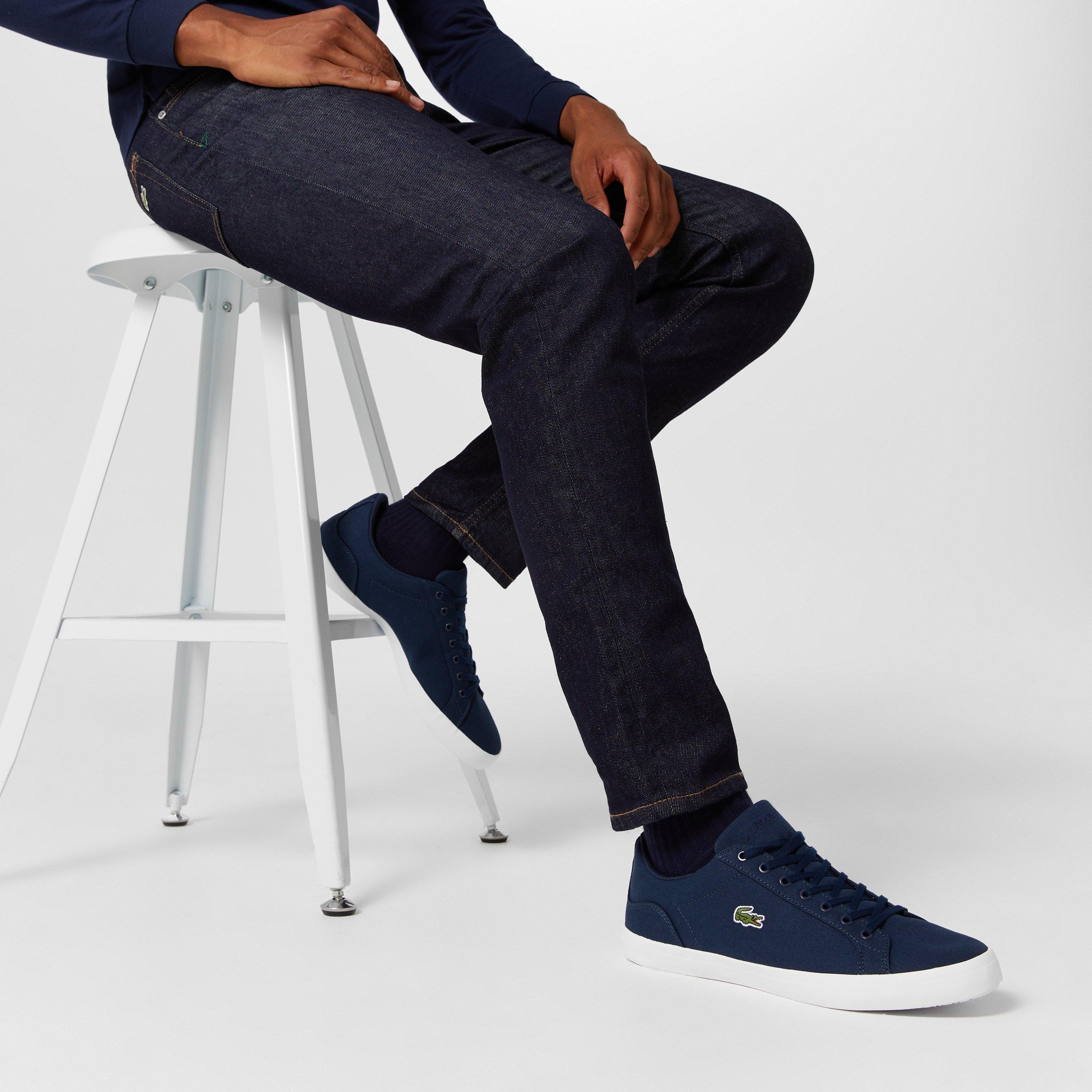 Navy - Lacoste - Lerond Canvas Trainers - 2