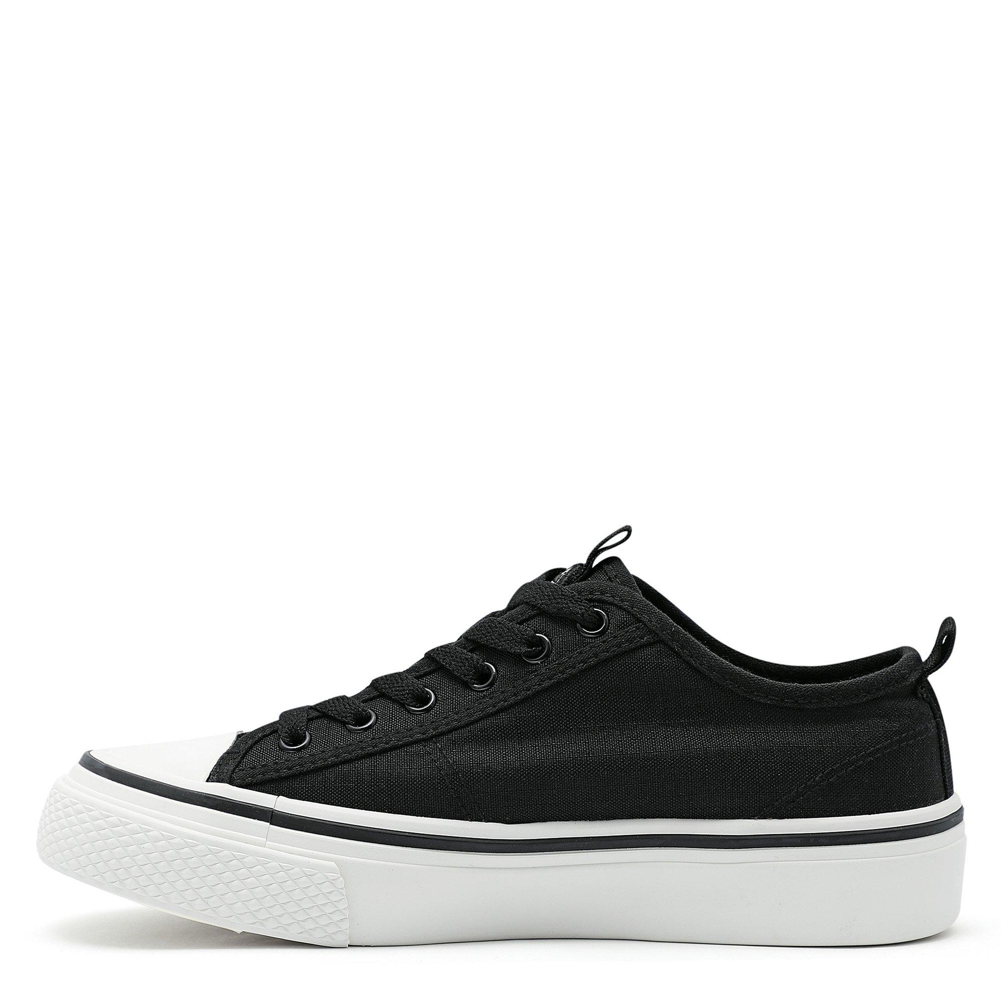 Black - Fila - Canvas Low Top Trainers - 2