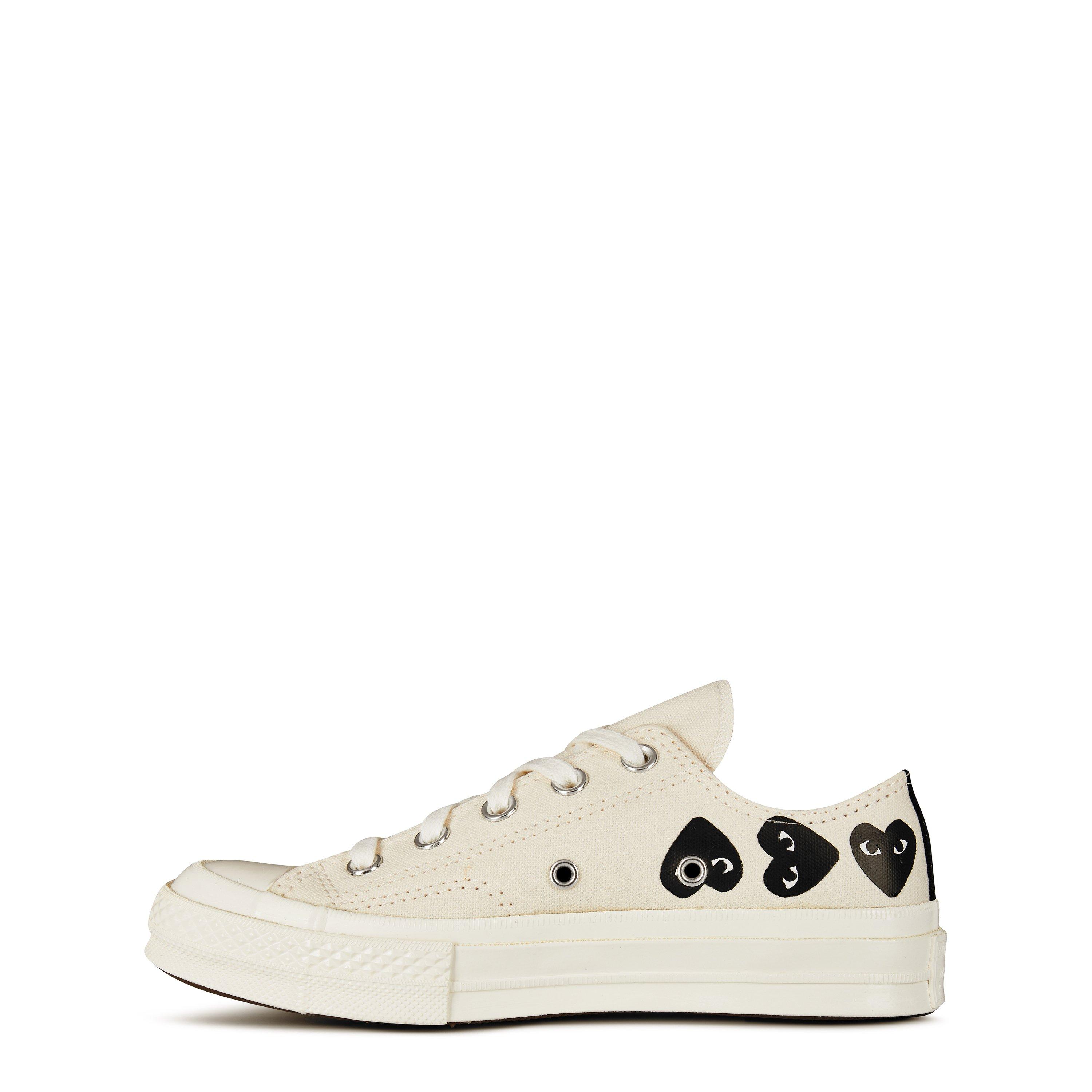 Beige 2 - Comme des Garcons PLAY - Multi Hearts-Print Low-Top Sneakers - 3