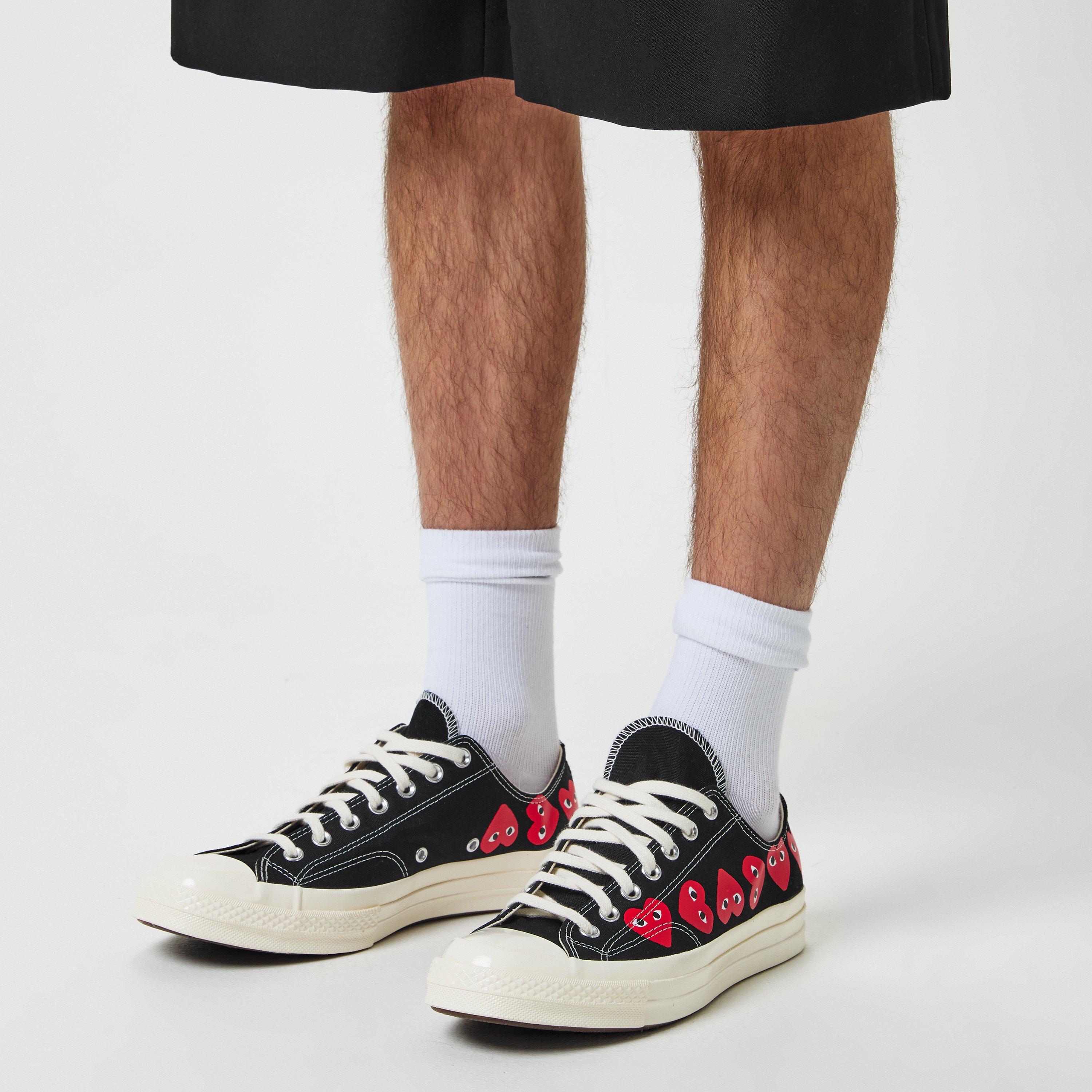 Black 1 - Comme des Garcons PLAY - Multi Hearts-Print Low-Top Sneakers - 2