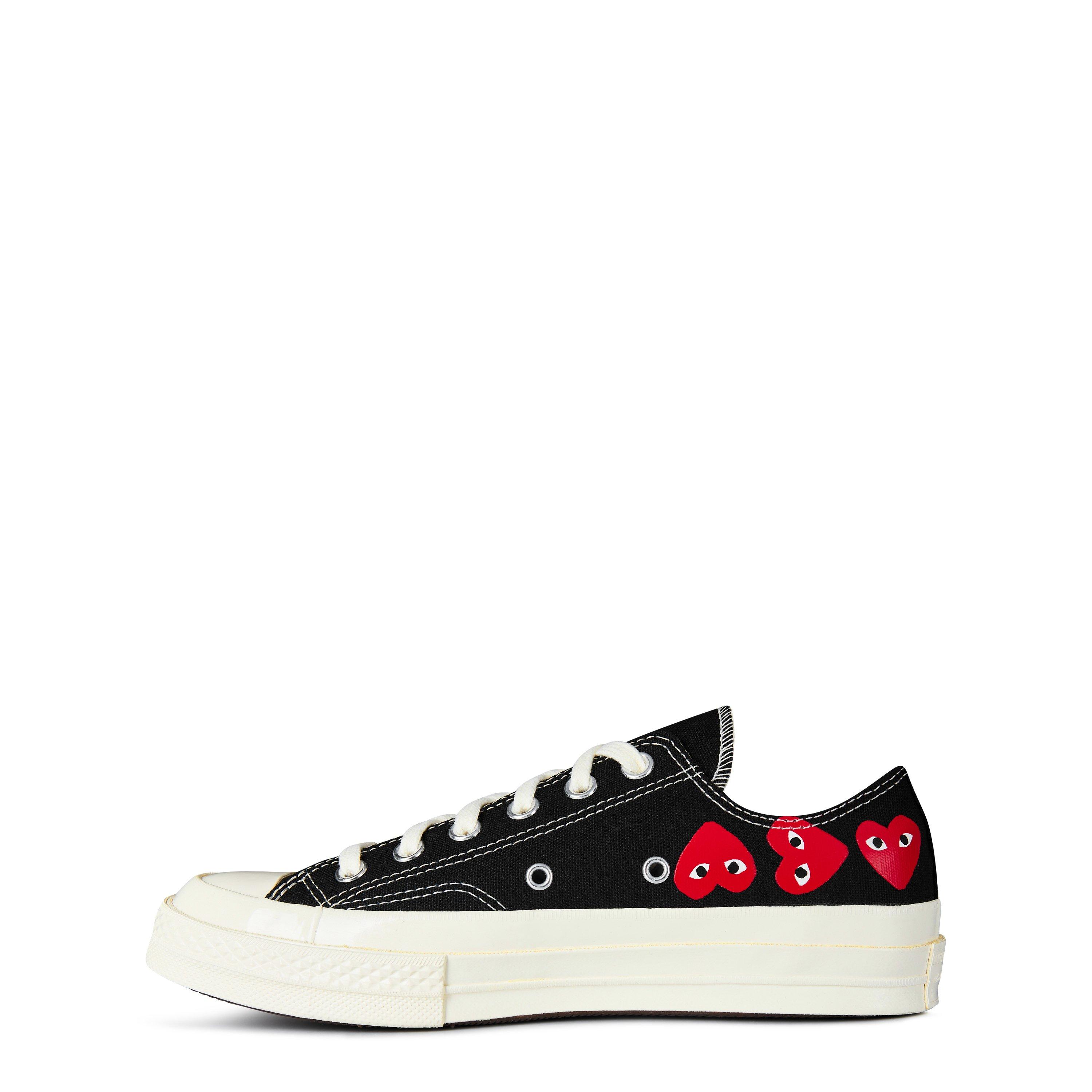 Black 1 - Comme des Garcons PLAY - Multi Hearts-Print Low-Top Sneakers - 3