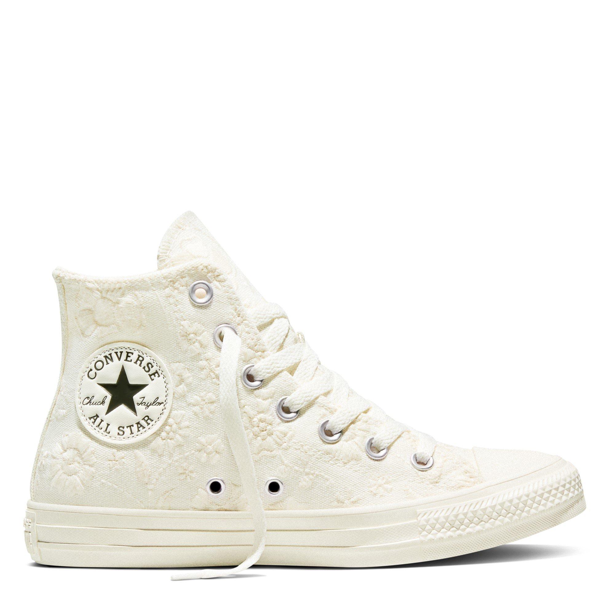 Egret/Black - Converse - Women's Canvas High-Top Trainers - 1