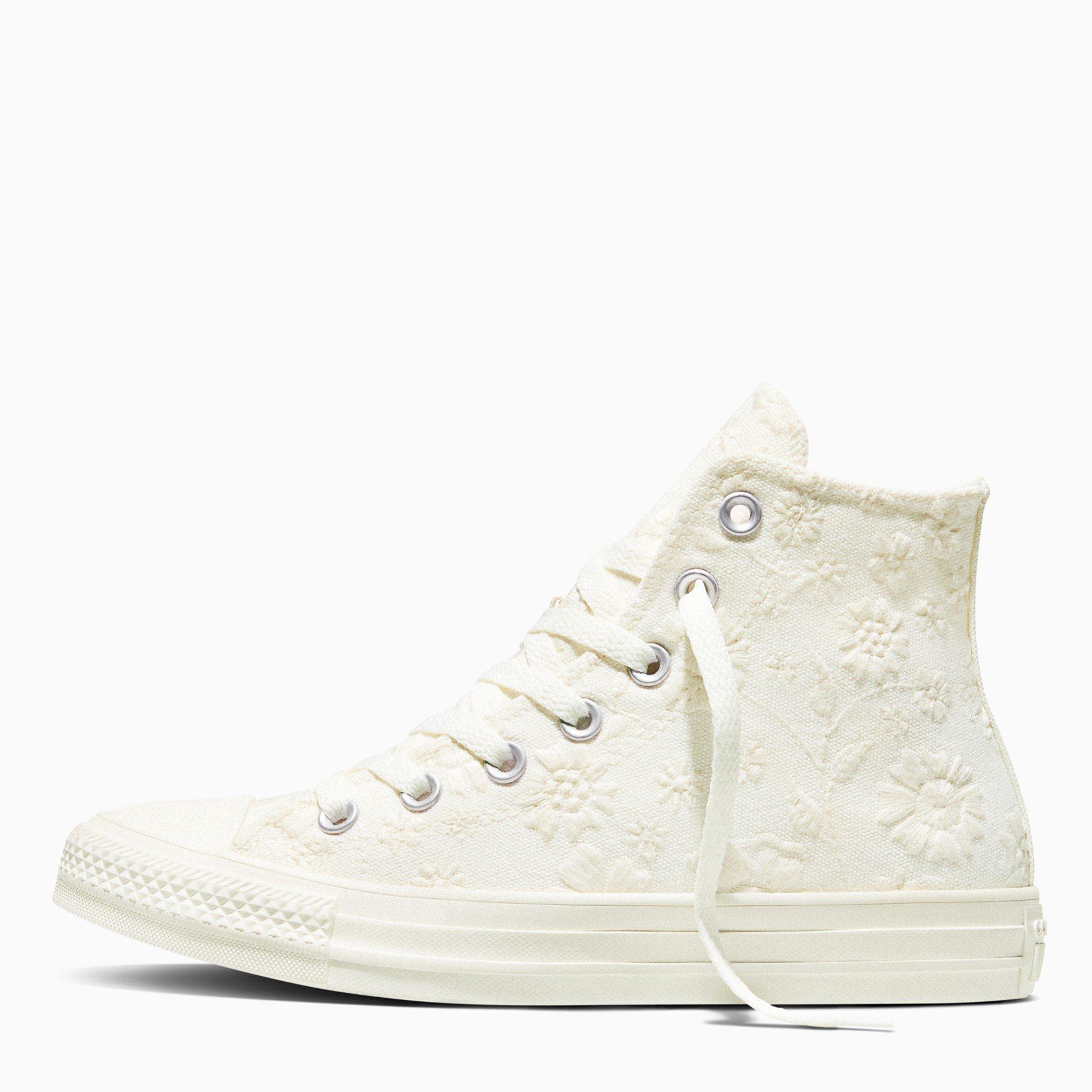 Egret/Black - Converse - Women's Canvas High-Top Trainers - 2