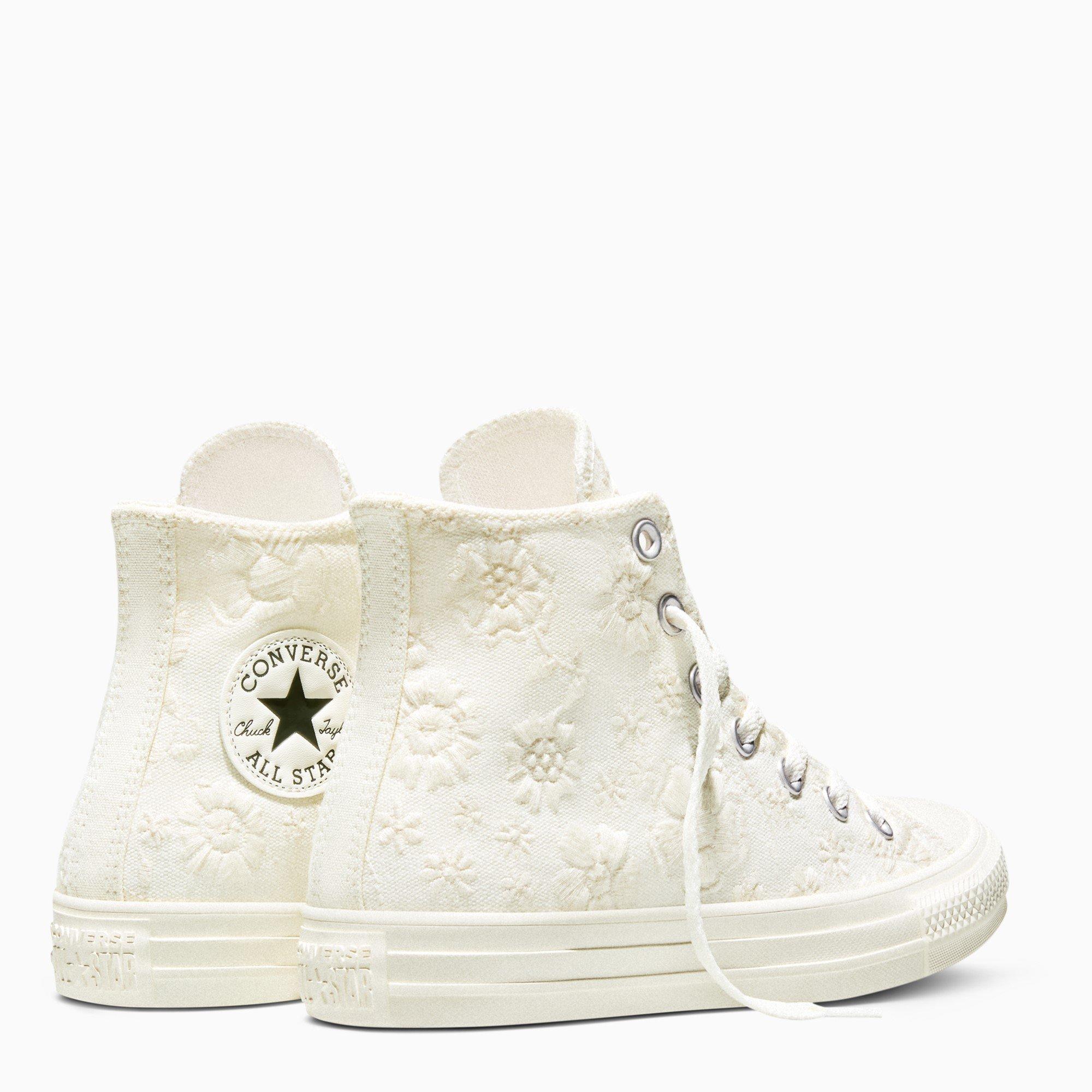 Egret/Black - Converse - Women's Canvas High-Top Trainers - 3