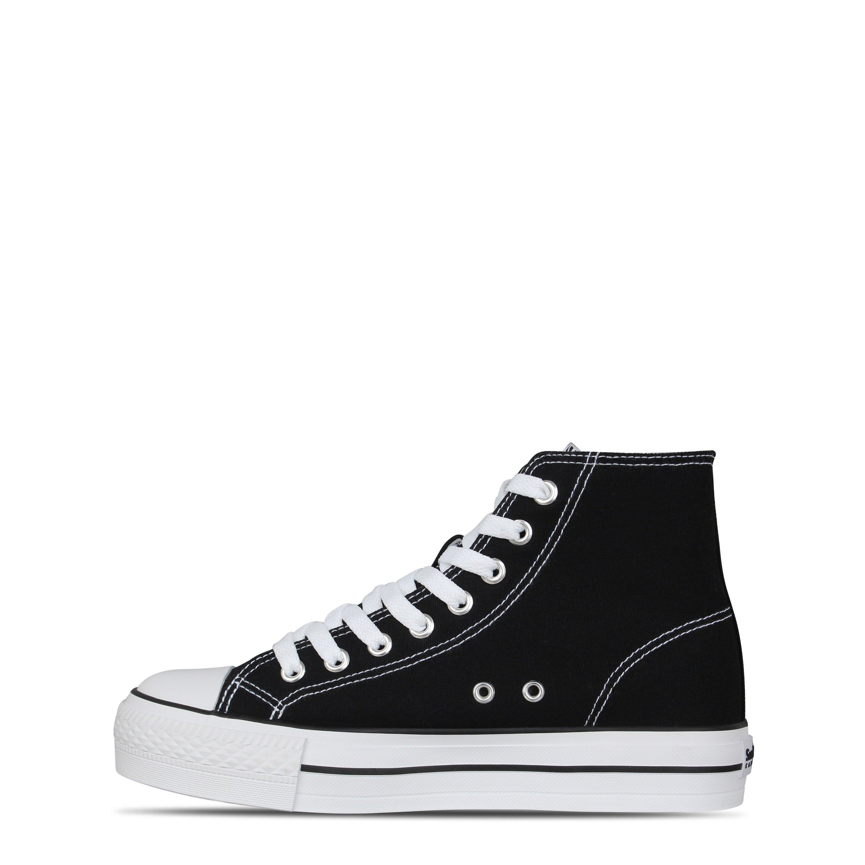 Black/White - SoulCal - Canvas High Top Platform Trainers Womens - 2
