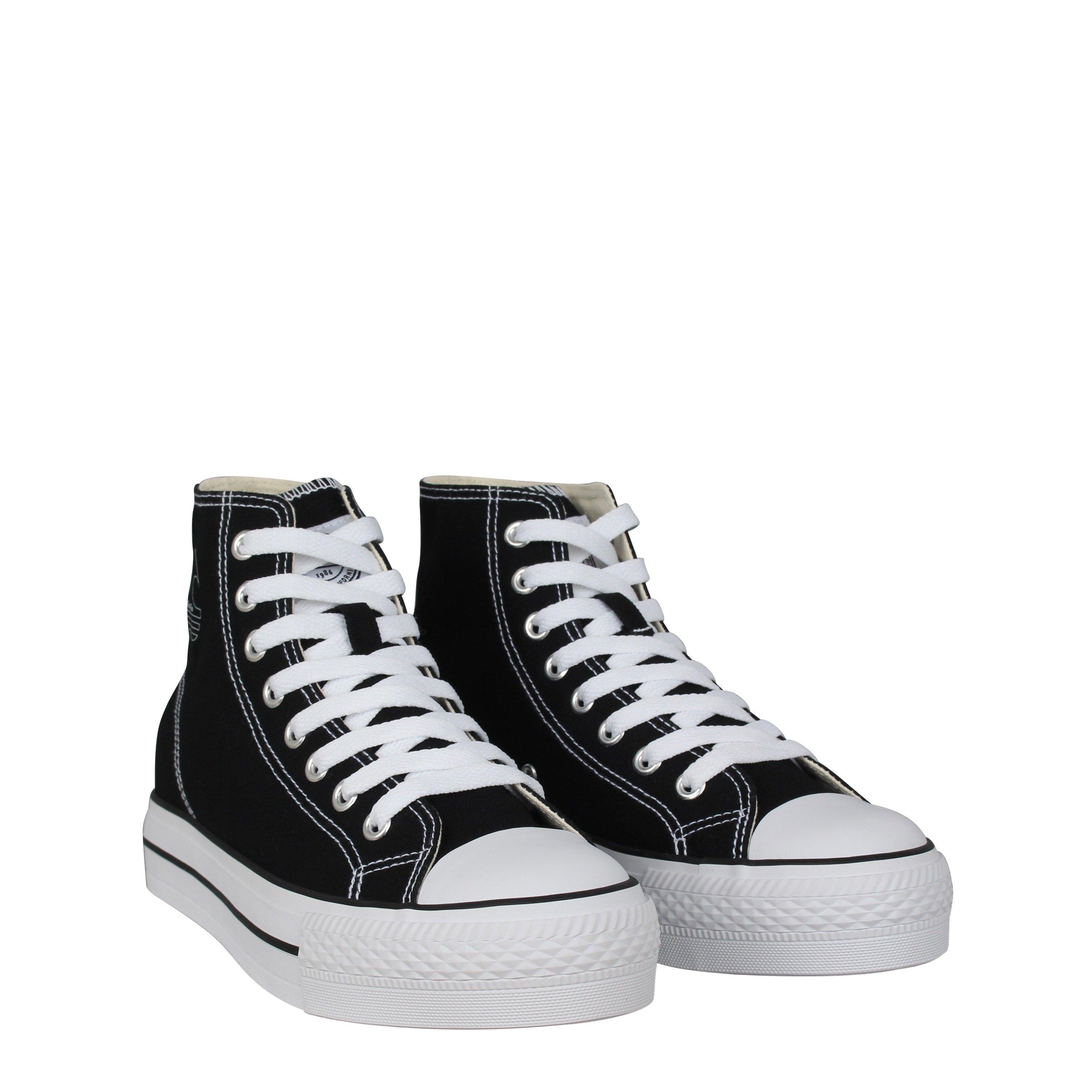Black/White - SoulCal - Canvas High Top Platform Trainers Womens - 3
