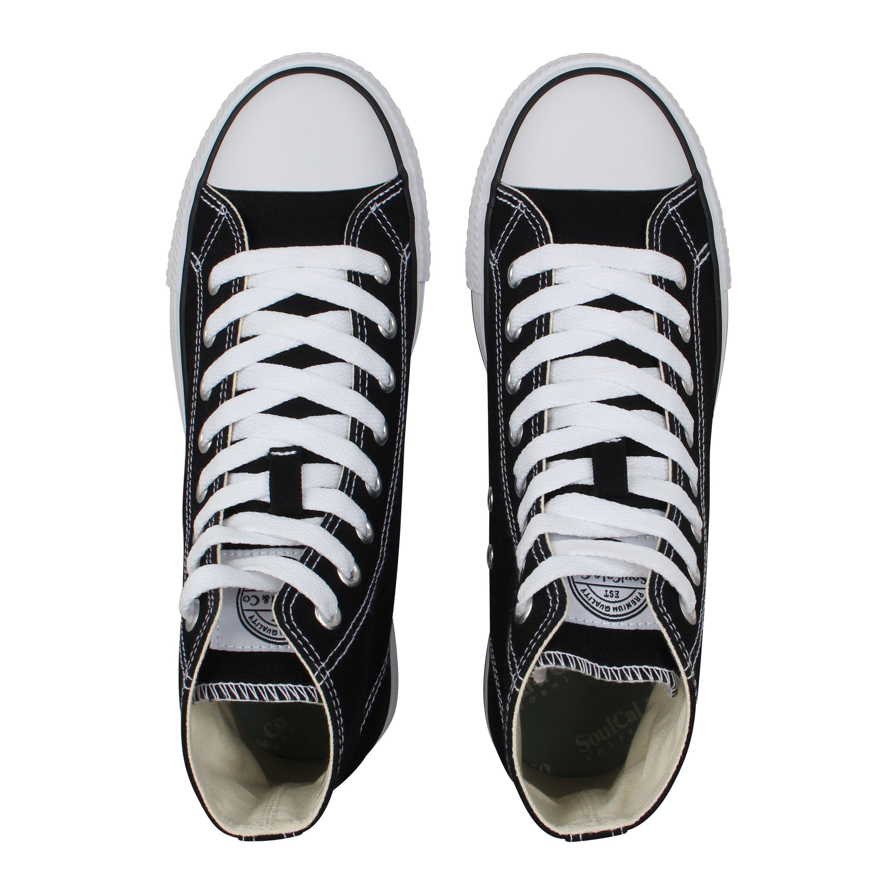 Black/White - SoulCal - Canvas High Top Platform Trainers Womens - 5