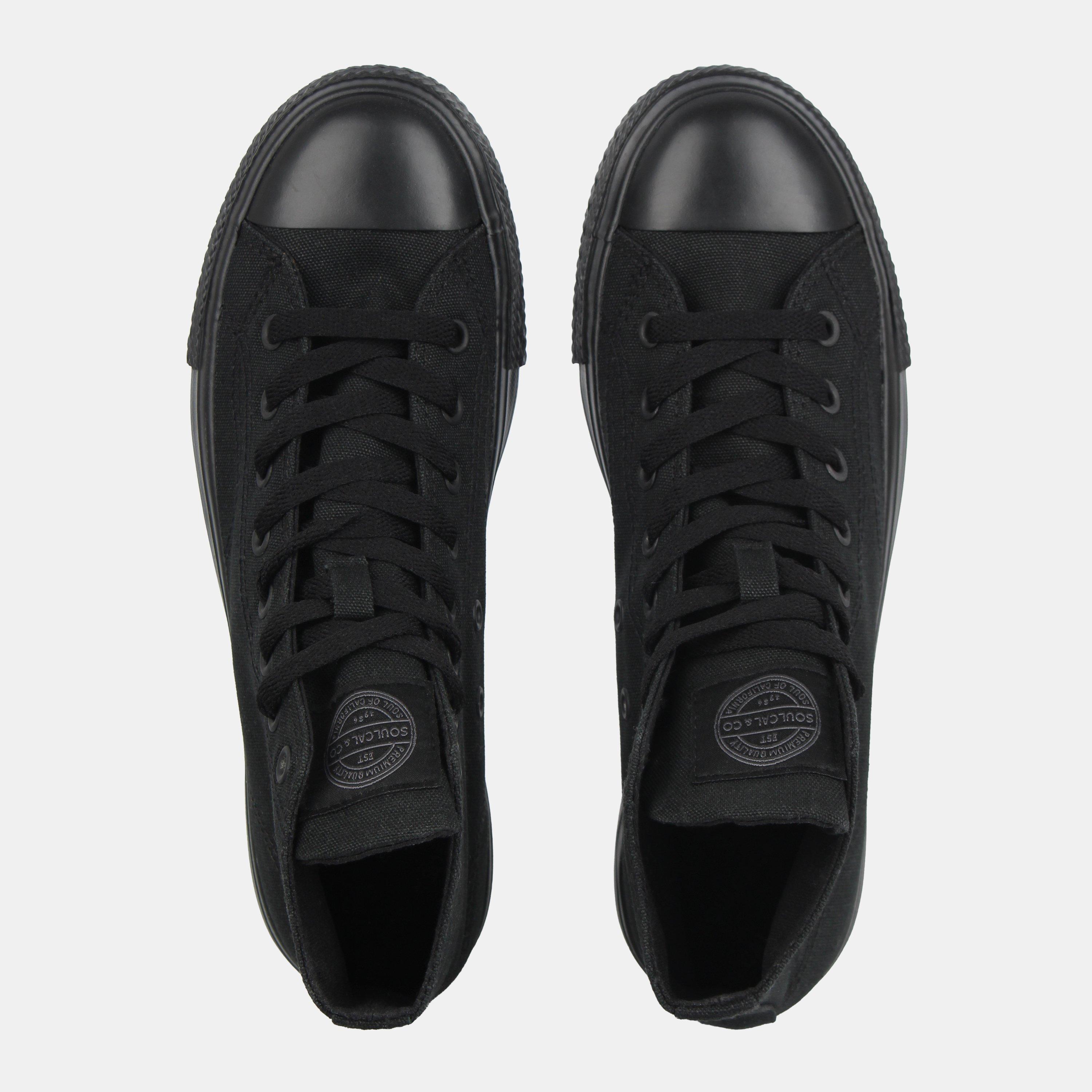 Black/Black - SoulCal - Canvas High Top Platform Trainers Womens - 4