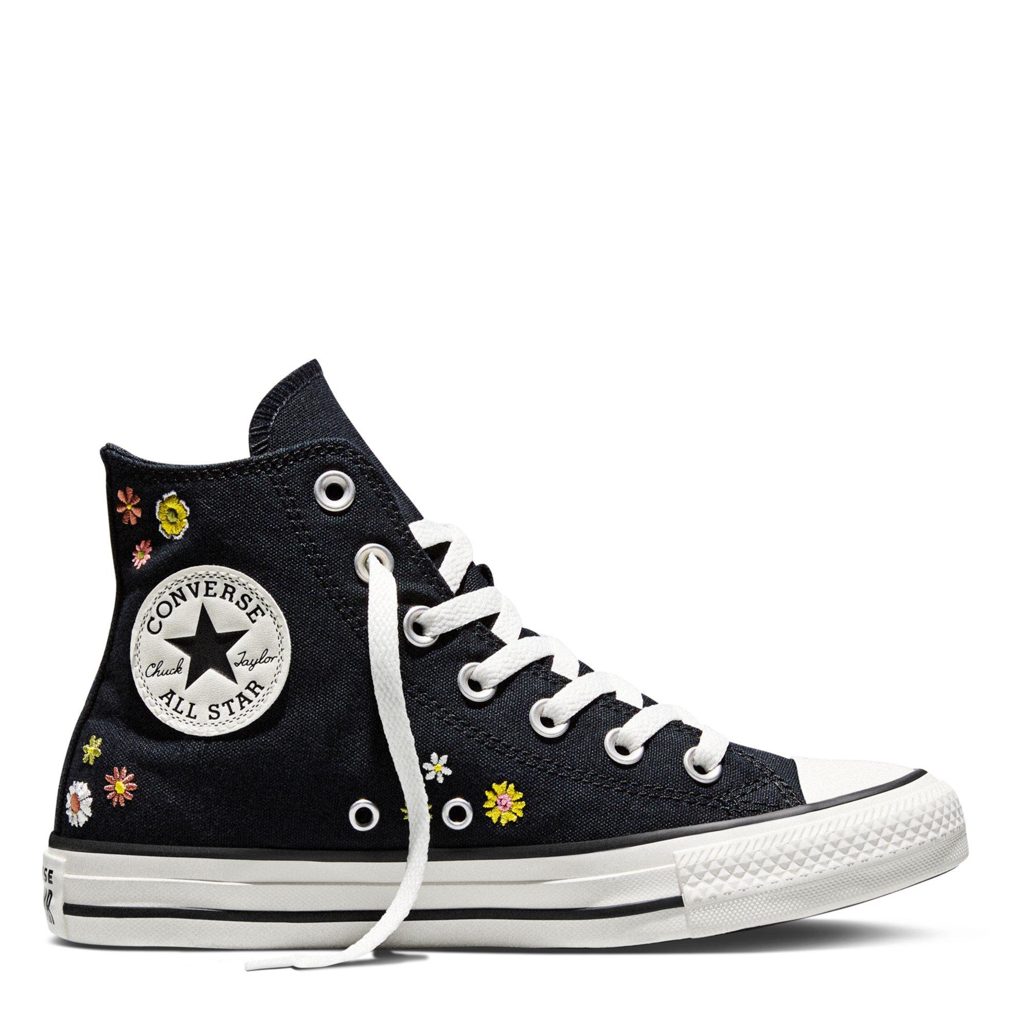 Black/Multi - Converse - Women's Canvas High-Top Trainers - 1