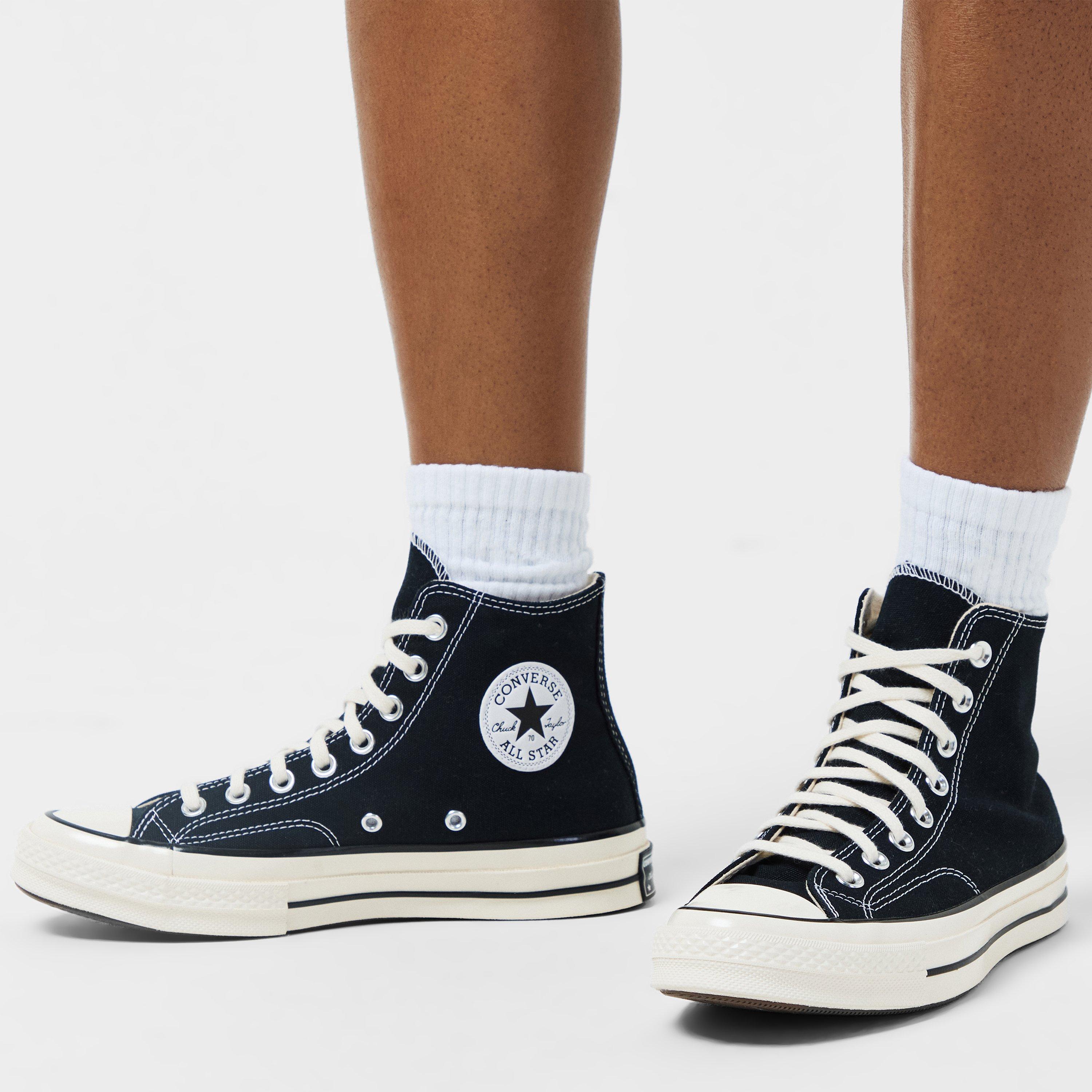 Black/Egret - Converse - Ox 70’s High-Top Canvas Trainers - 3