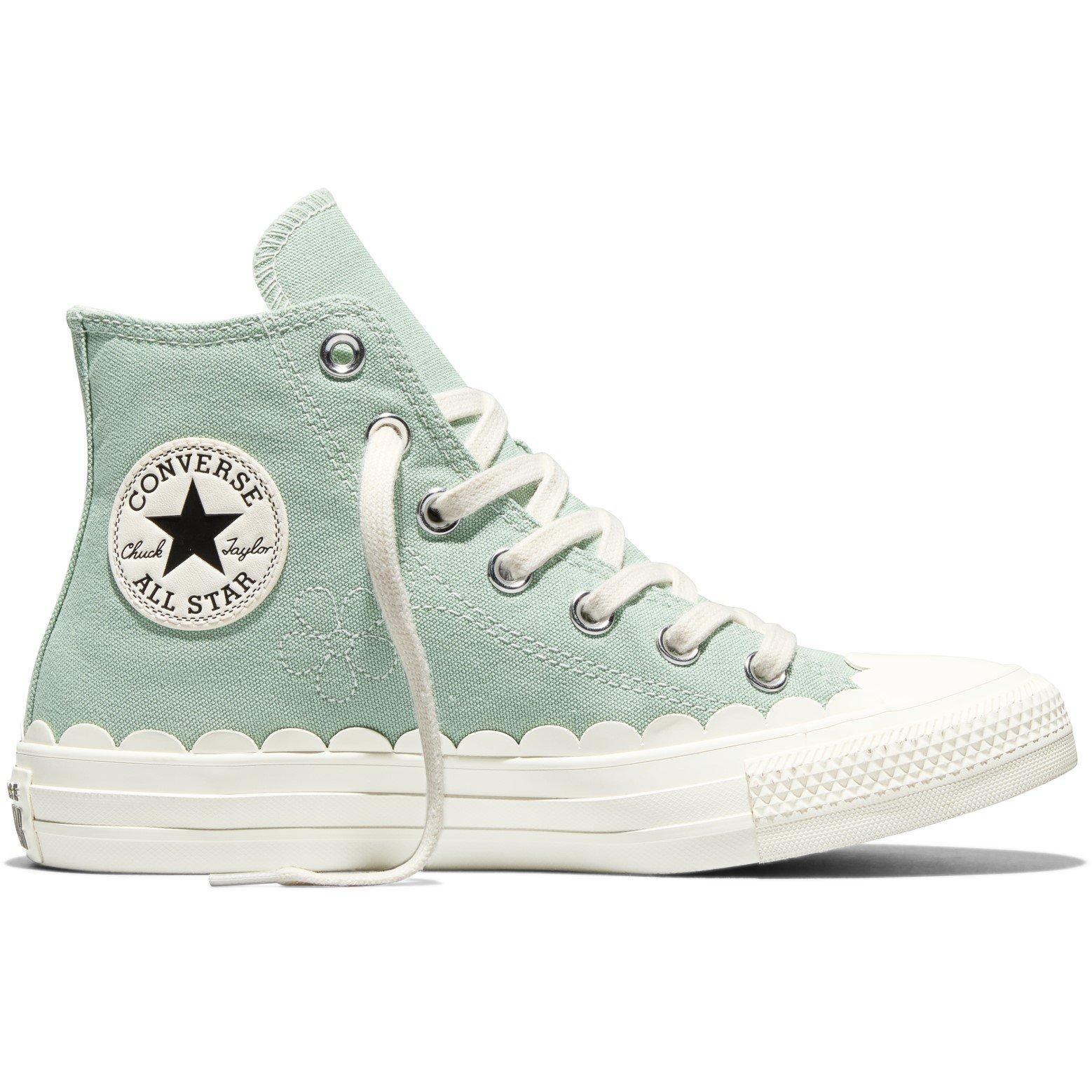 Thyme/Egret - Converse - Women's Canvas High-Top Trainers - 1