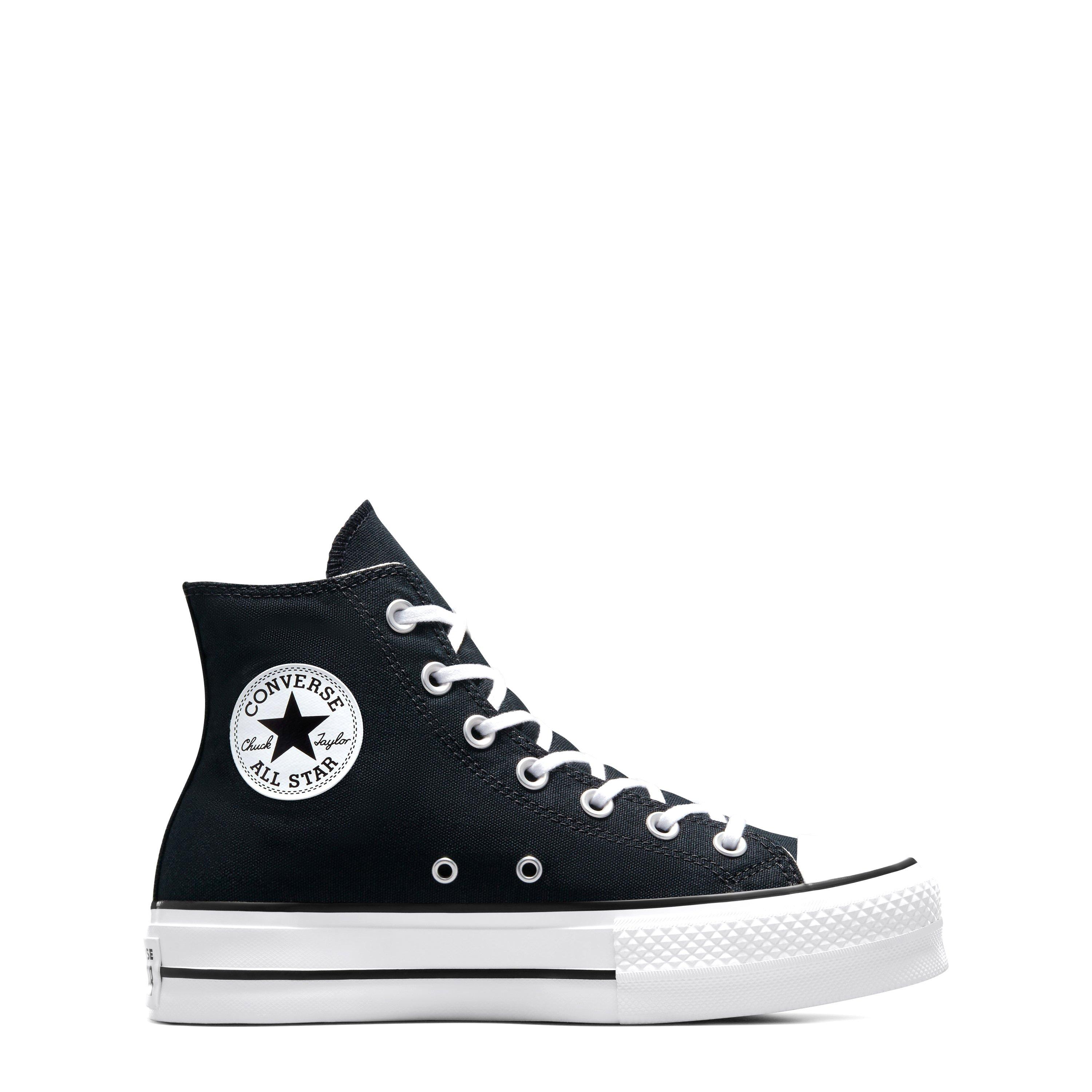 Blk/Wht 001 - Converse - All Star Platform High Top Trainers - 1