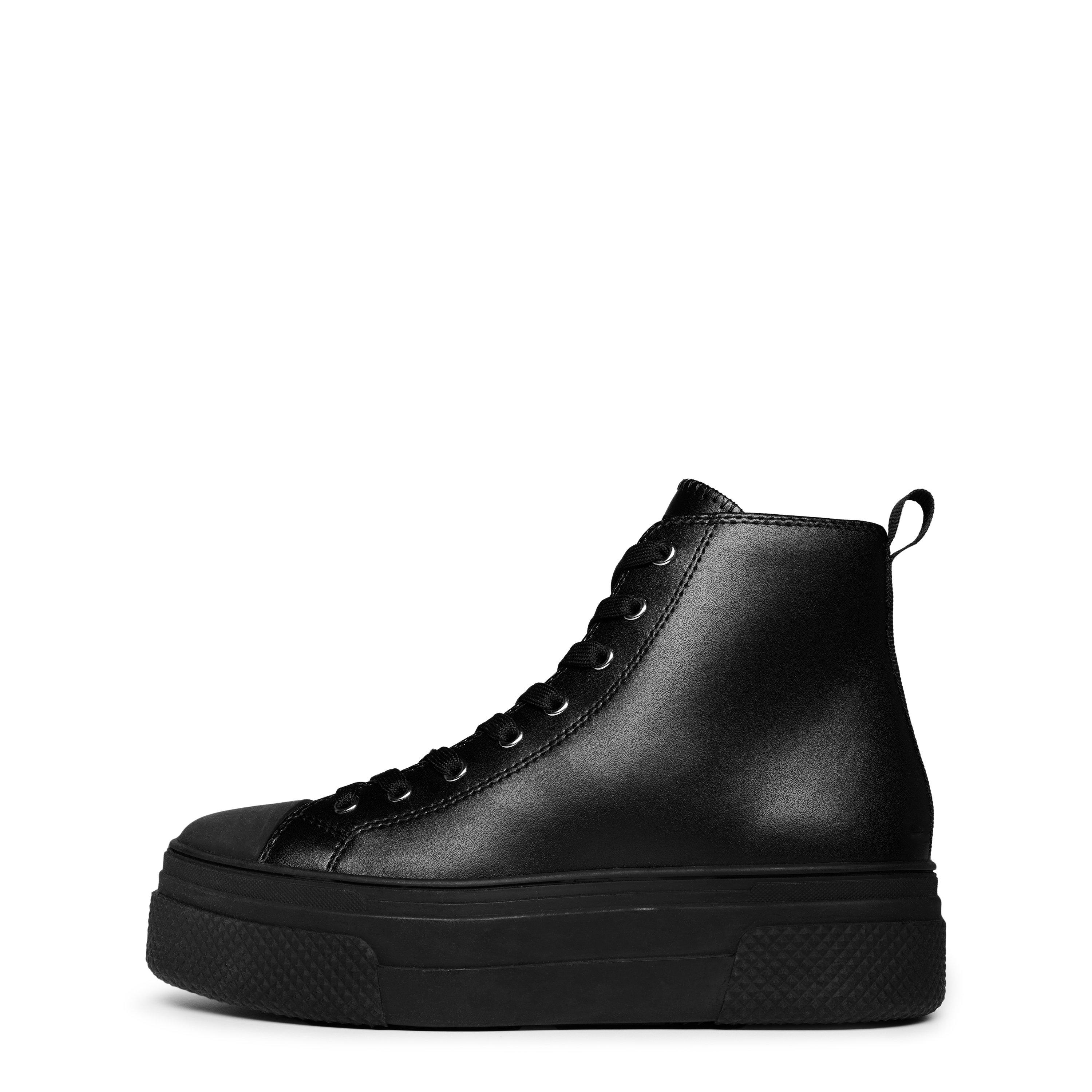 Schwarz - Armani Exchange - Women's Canvas High-Top Trainers - 2