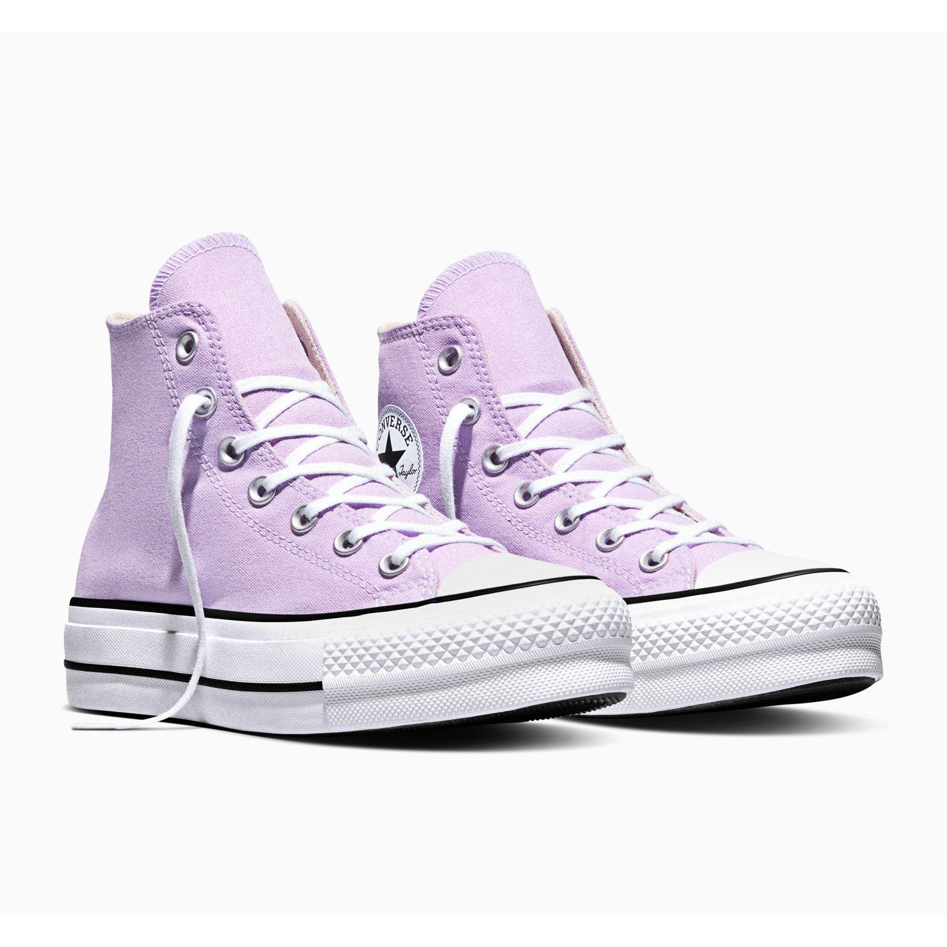 Lavender/Egret - Converse - Women's Canvas High-Top Trainers - 3