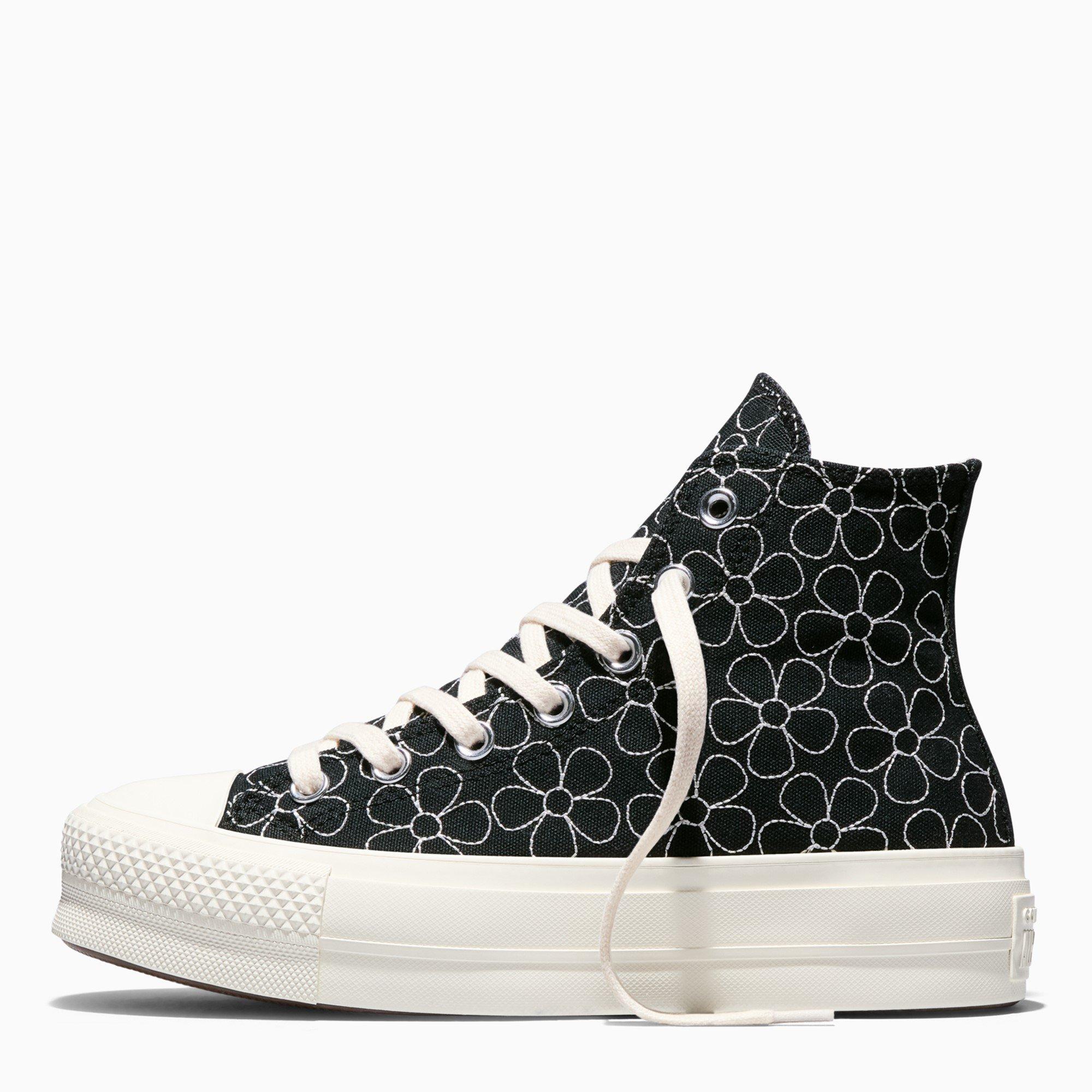 Black/Egret - Converse - Women's Canvas High-Top Trainers - 2