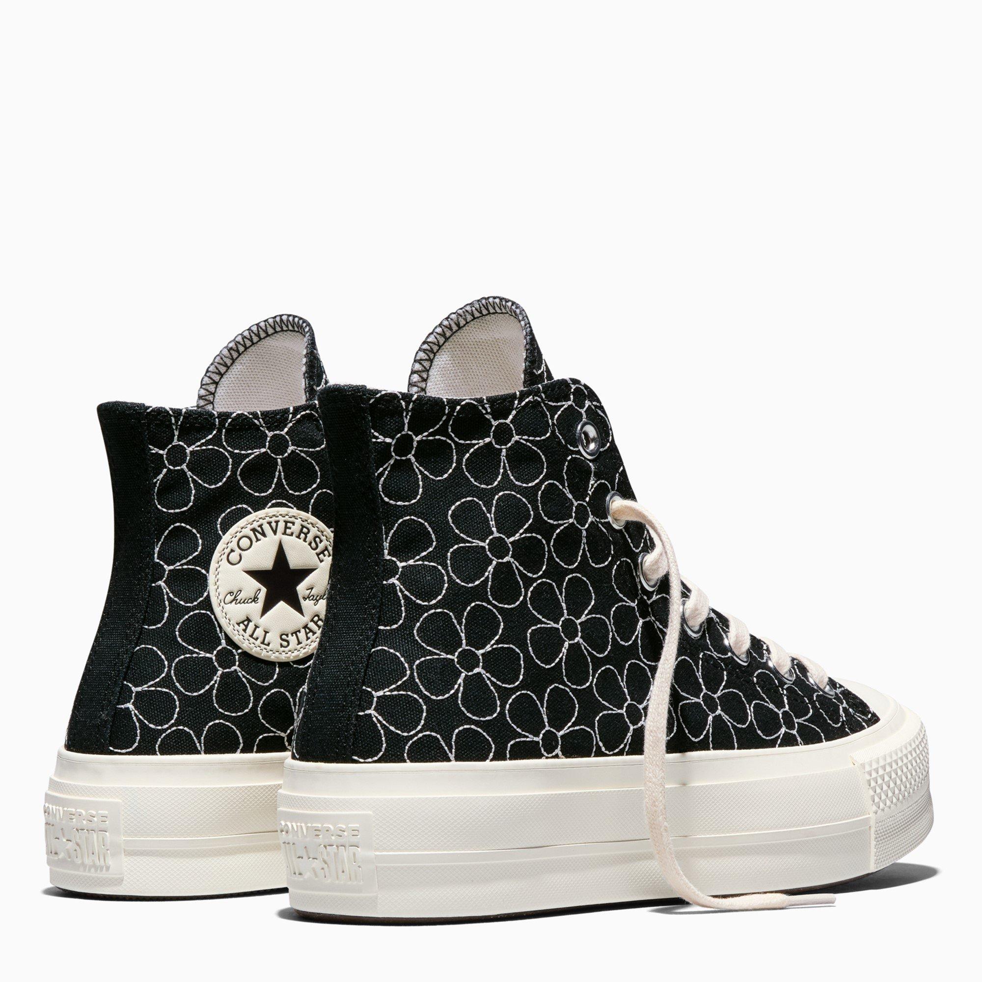Black/Egret - Converse - Women's Canvas High-Top Trainers - 3