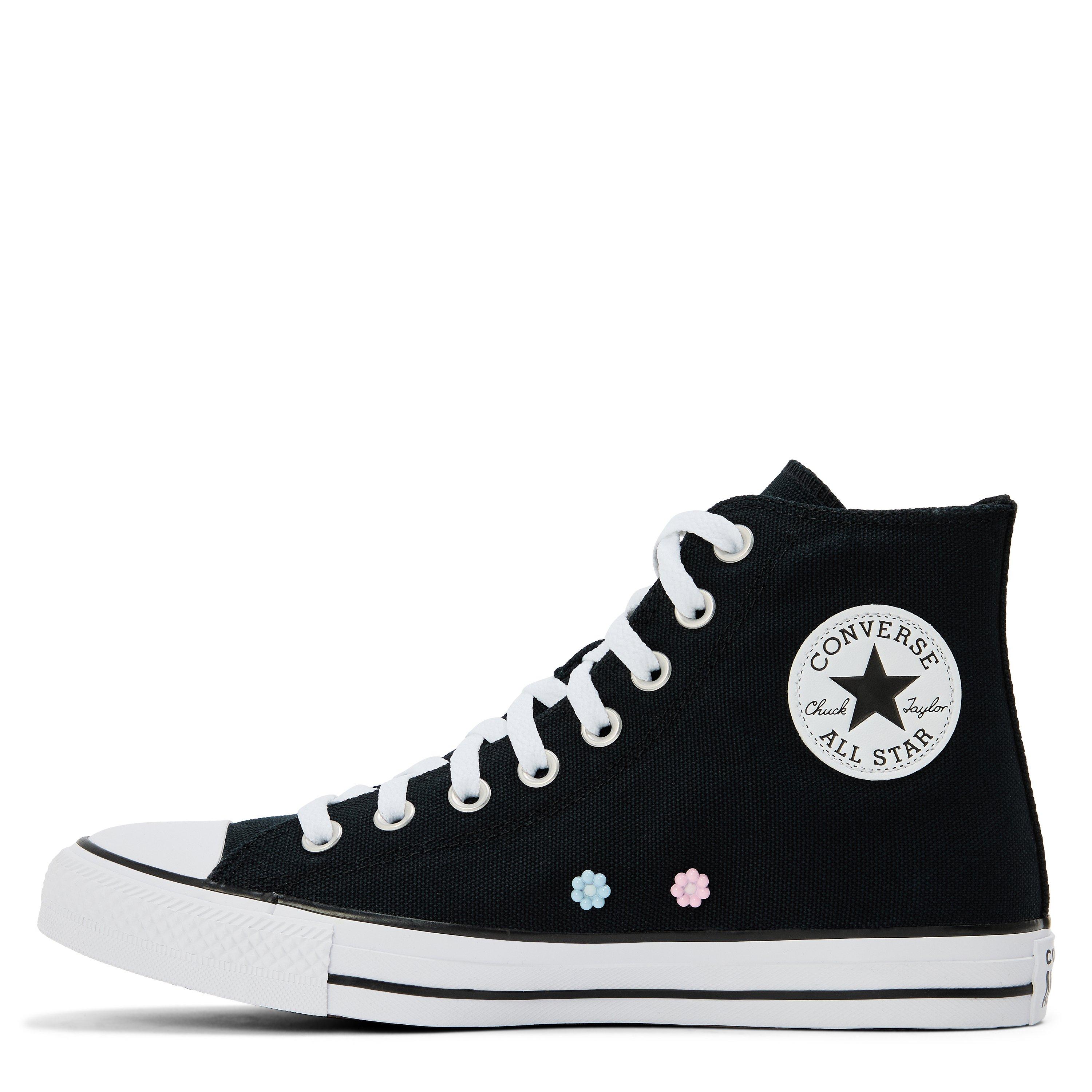 Black/Egret - Converse - Women's Canvas High-Top Trainers - 2