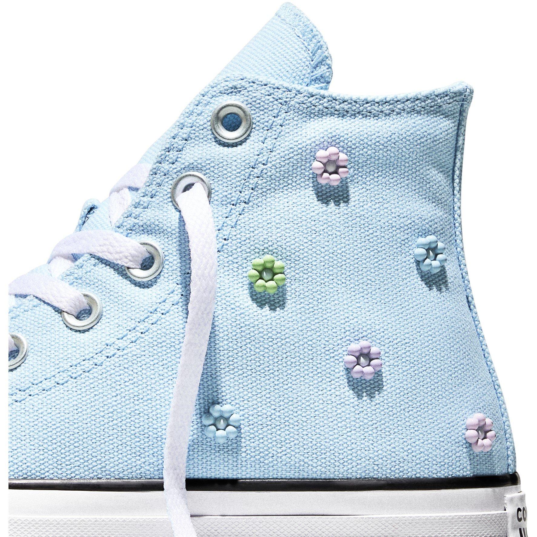 Lght Blue/Egret - Converse - Women's Canvas High-Top Trainers - 1
