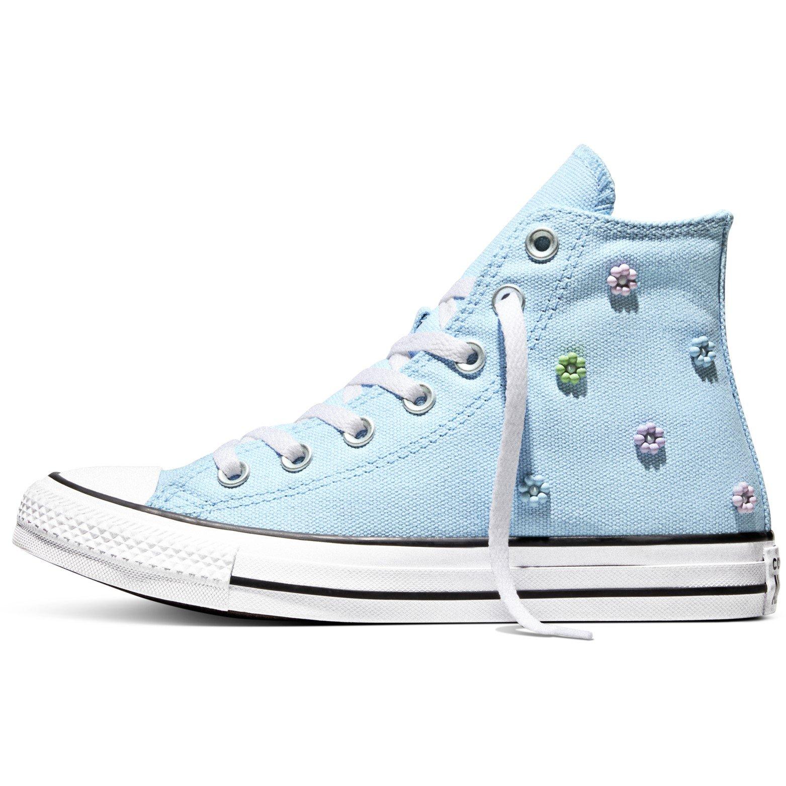 Lght Blue/Egret - Converse - Women's Canvas High-Top Trainers - 2