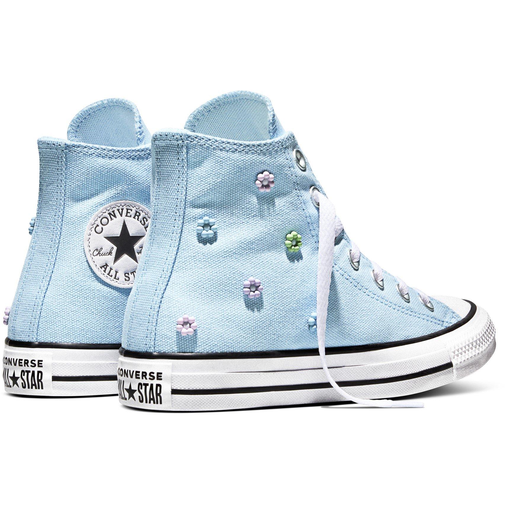 Lght Blue/Egret - Converse - Women's Canvas High-Top Trainers - 3