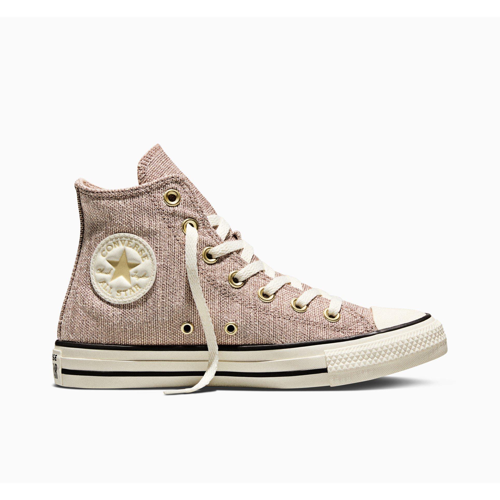 Earth/Egret/Gld - Converse - Women's Canvas High-Top Trainers - 1