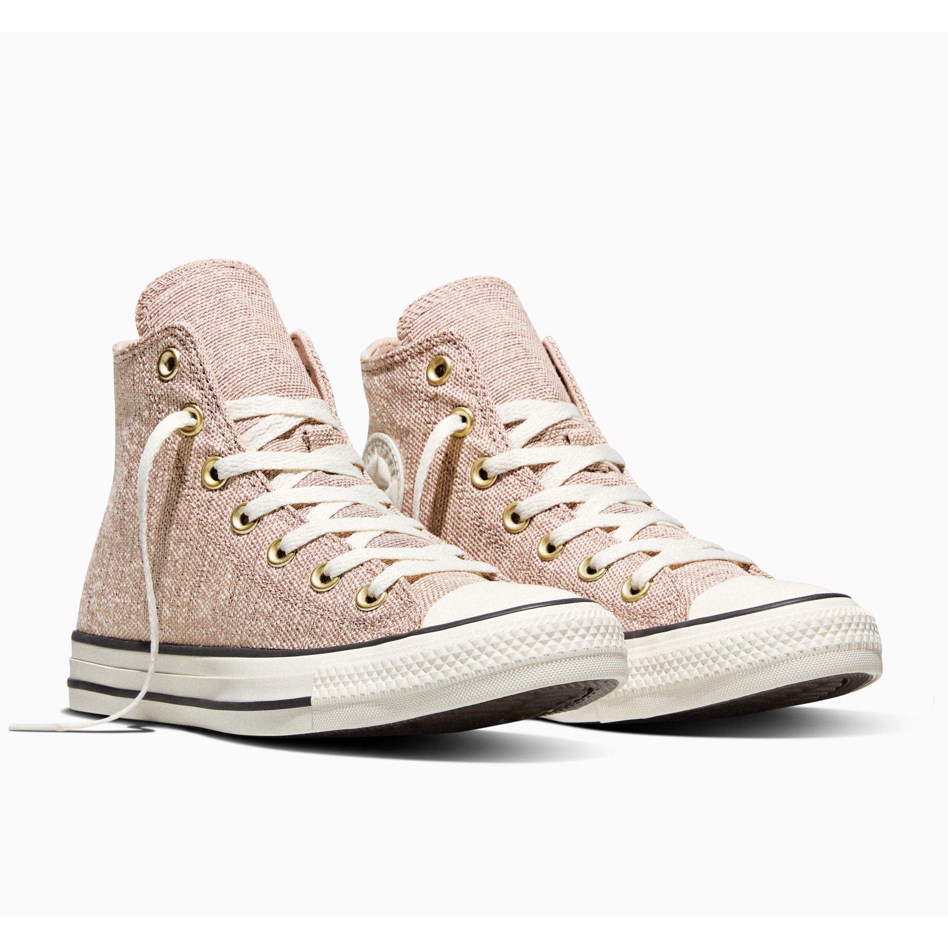 Earth/Egret/Gld - Converse - Women's Canvas High-Top Trainers - 3