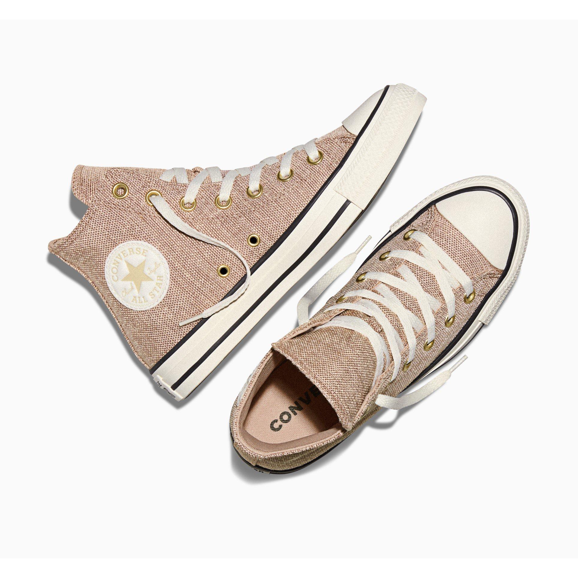 Earth/Egret/Gld - Converse - Women's Canvas High-Top Trainers - 4