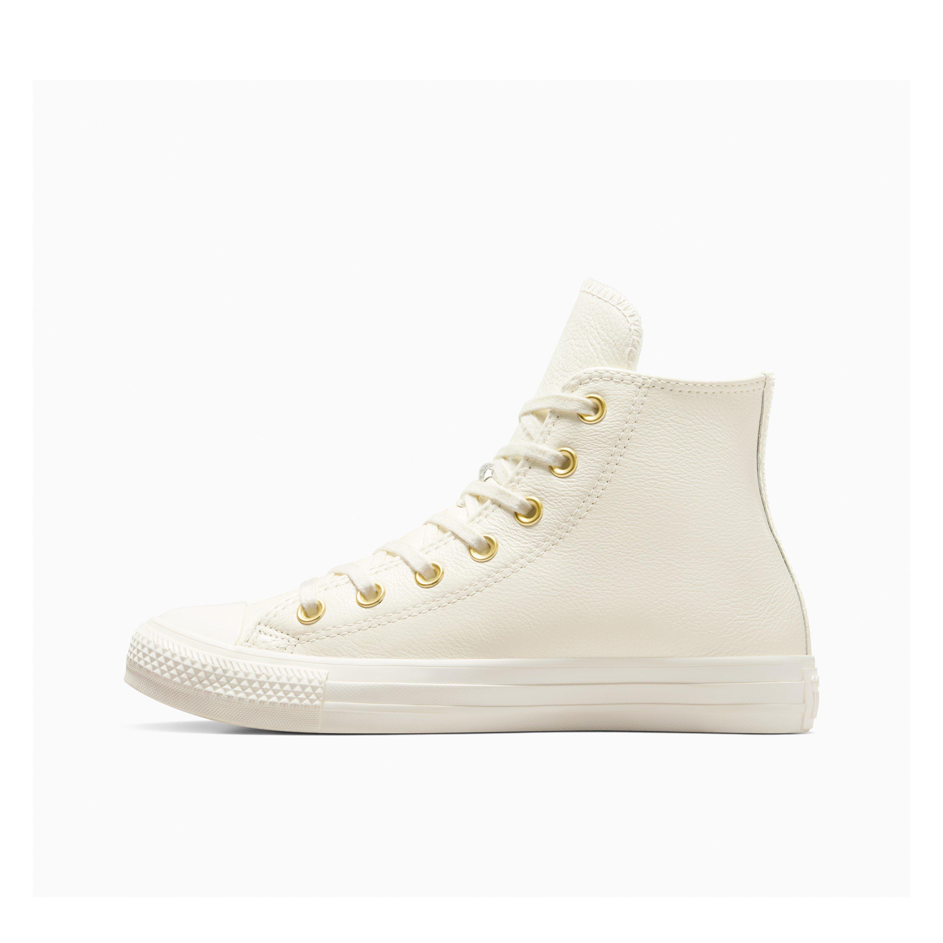 Egret/Egrt/Gold - Converse - Women's Chuck Taylor All Star Leather High-Top Trainers - 3